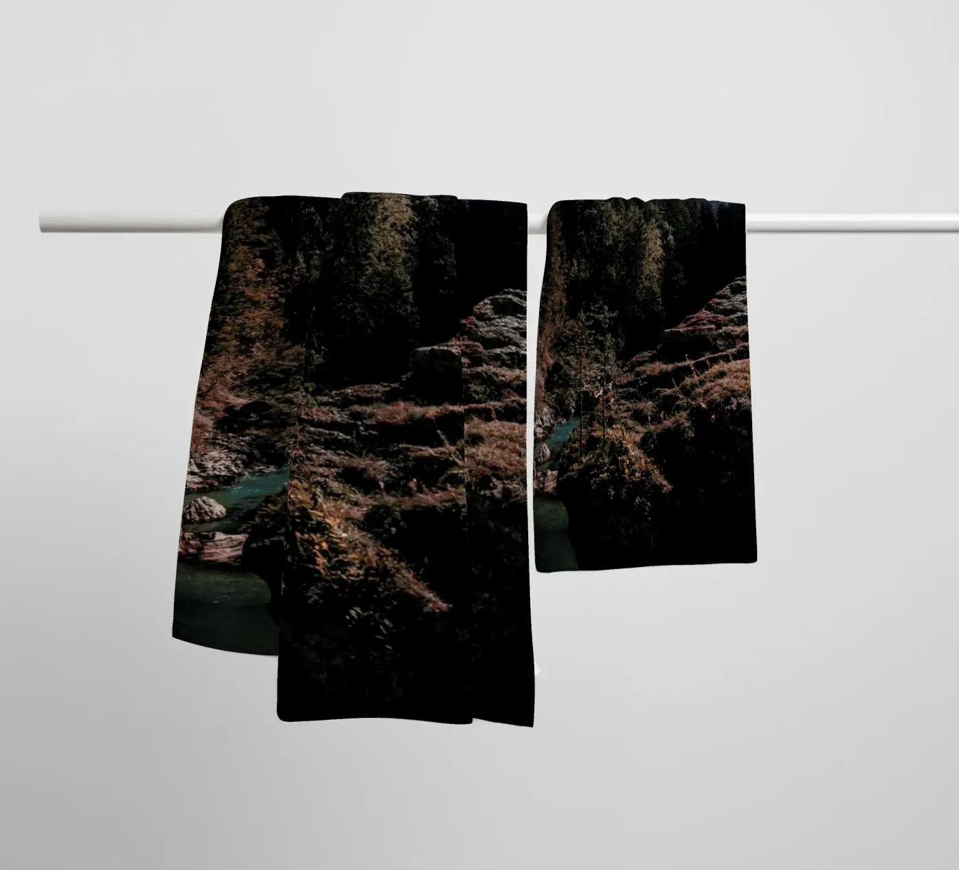 Mountain River towel by Sebastian Hilgetag