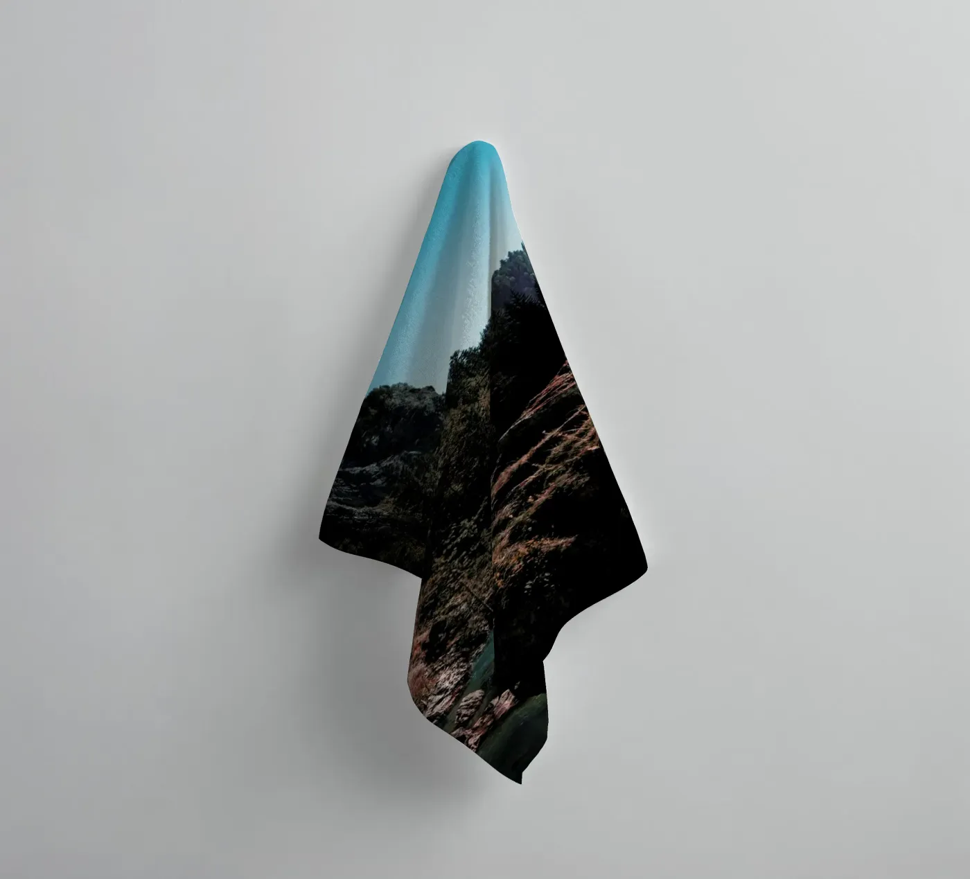 Mountain River towel by Sebastian Hilgetag
