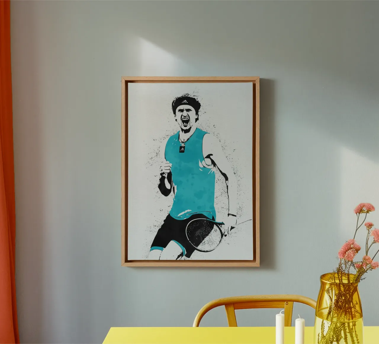 Alexander Zverev tela con Cornice a cassetta da tenten