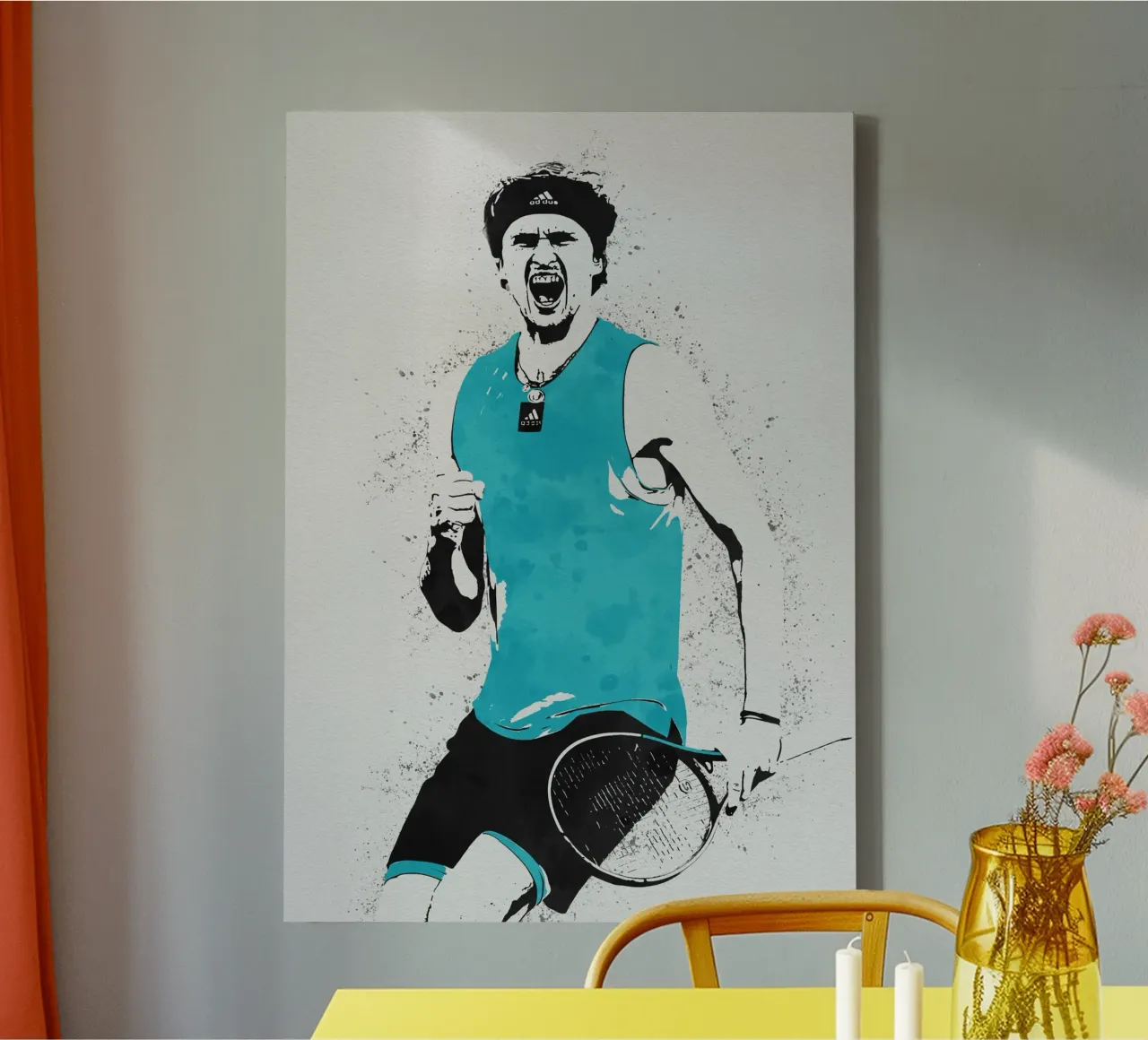 Alexander Zverev tela con Cornice a cassetta da tenten