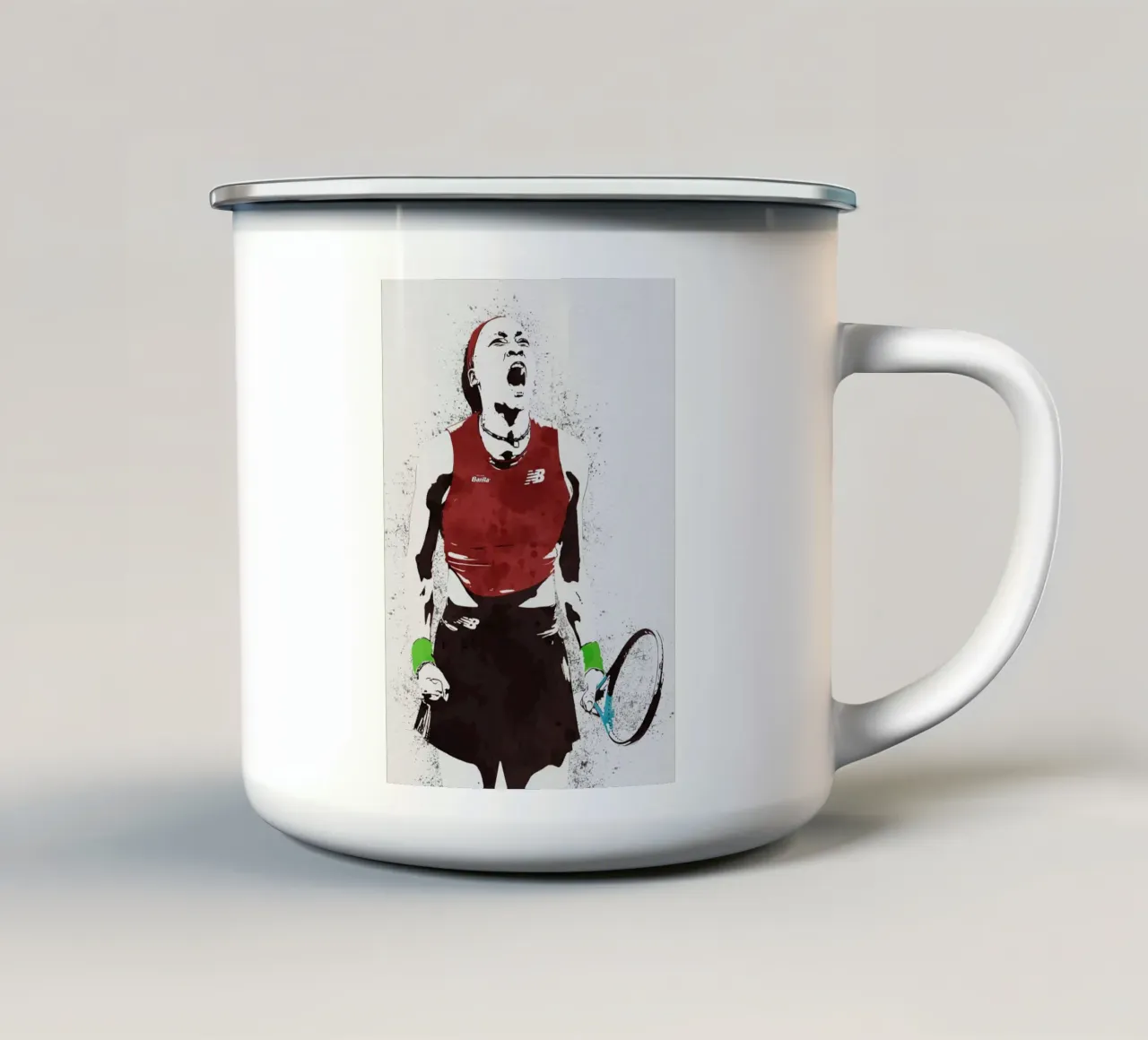 Coco Gauff taza de esmalte de tenten