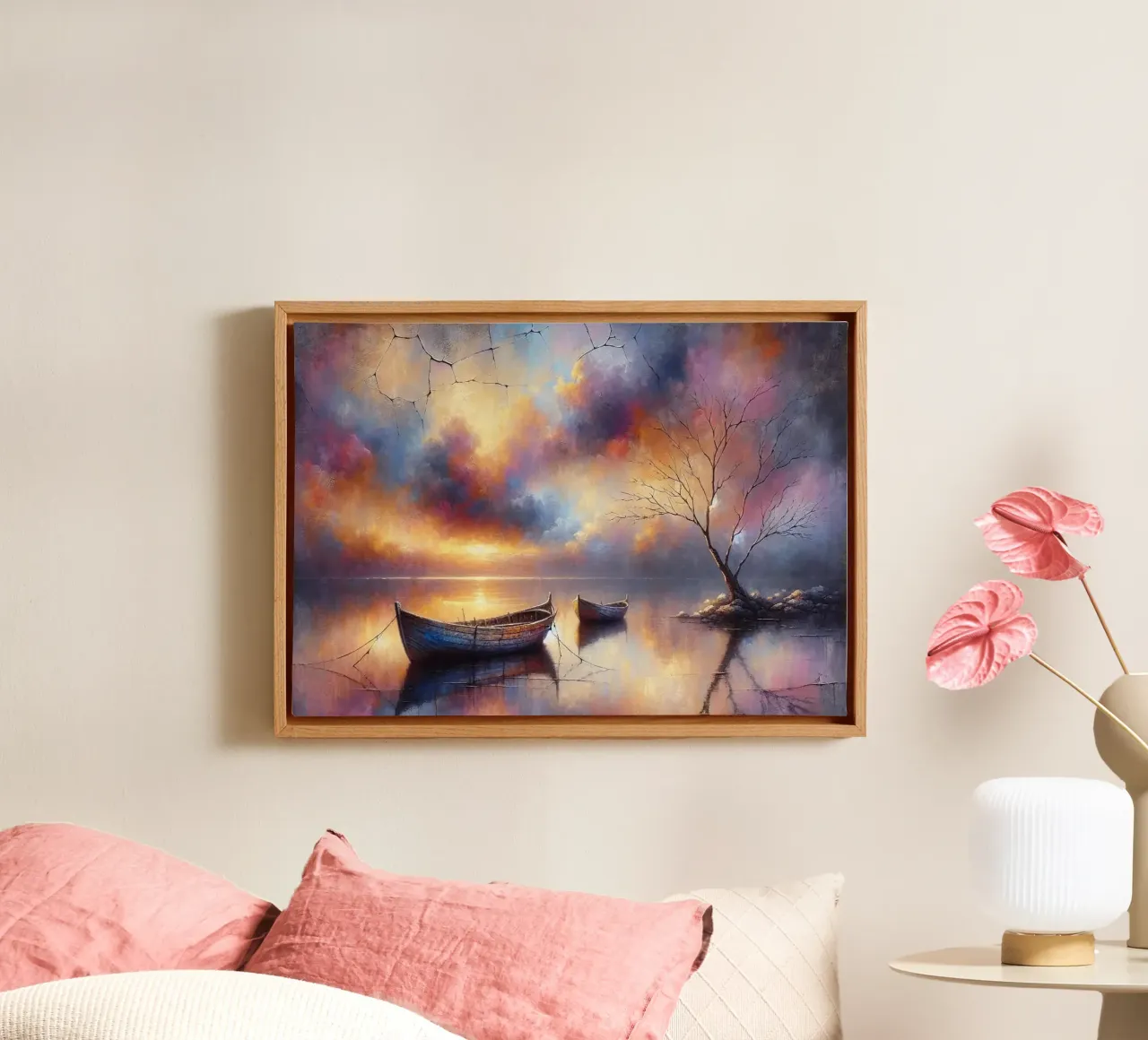 Whispers of the Serene Shore canvas with Floater frame by ZARAH