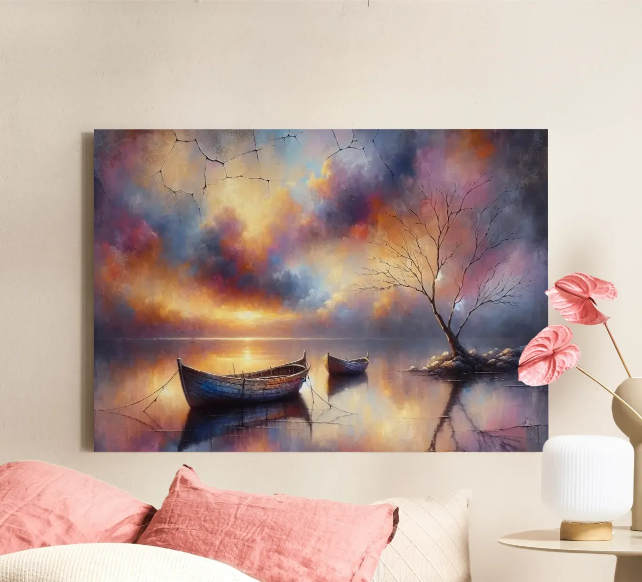 Whispers of the Serene Shore canvas with Floater frame by ZARAH