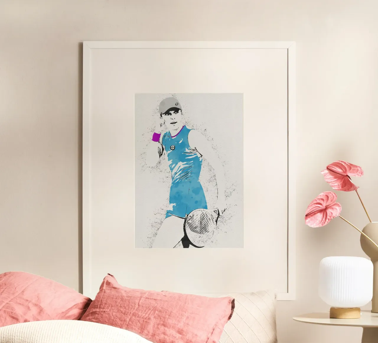Iga Swiatek poster con telaio in alluminio da tenten