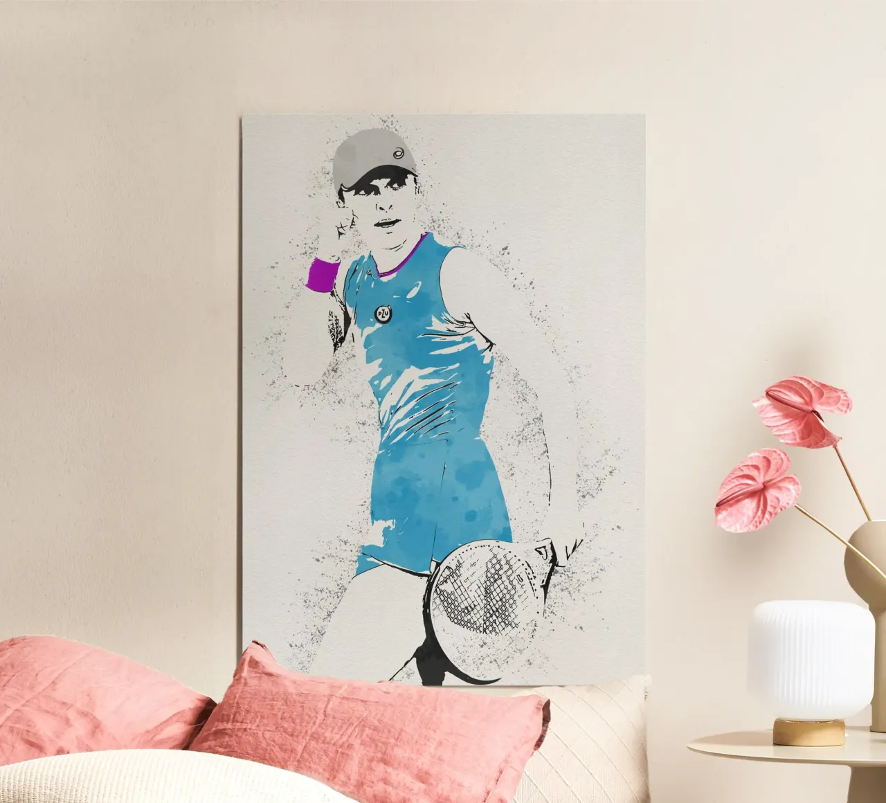 Iga Swiatek poster con telaio in alluminio da tenten