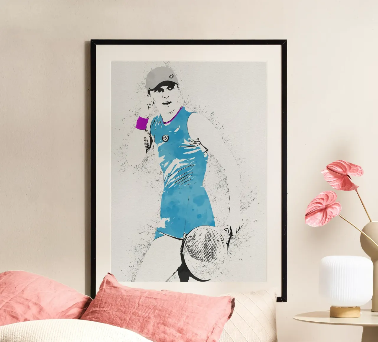 Iga Swiatek poster con telaio in alluminio da tenten