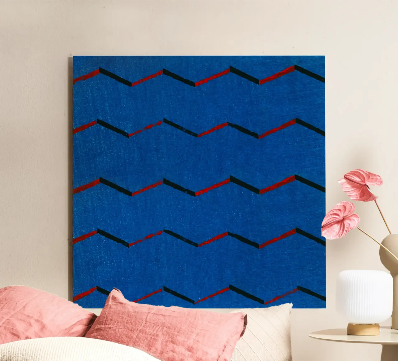 Vintage woodblock print of Japanese textile. alluminio dibond da vintageshop