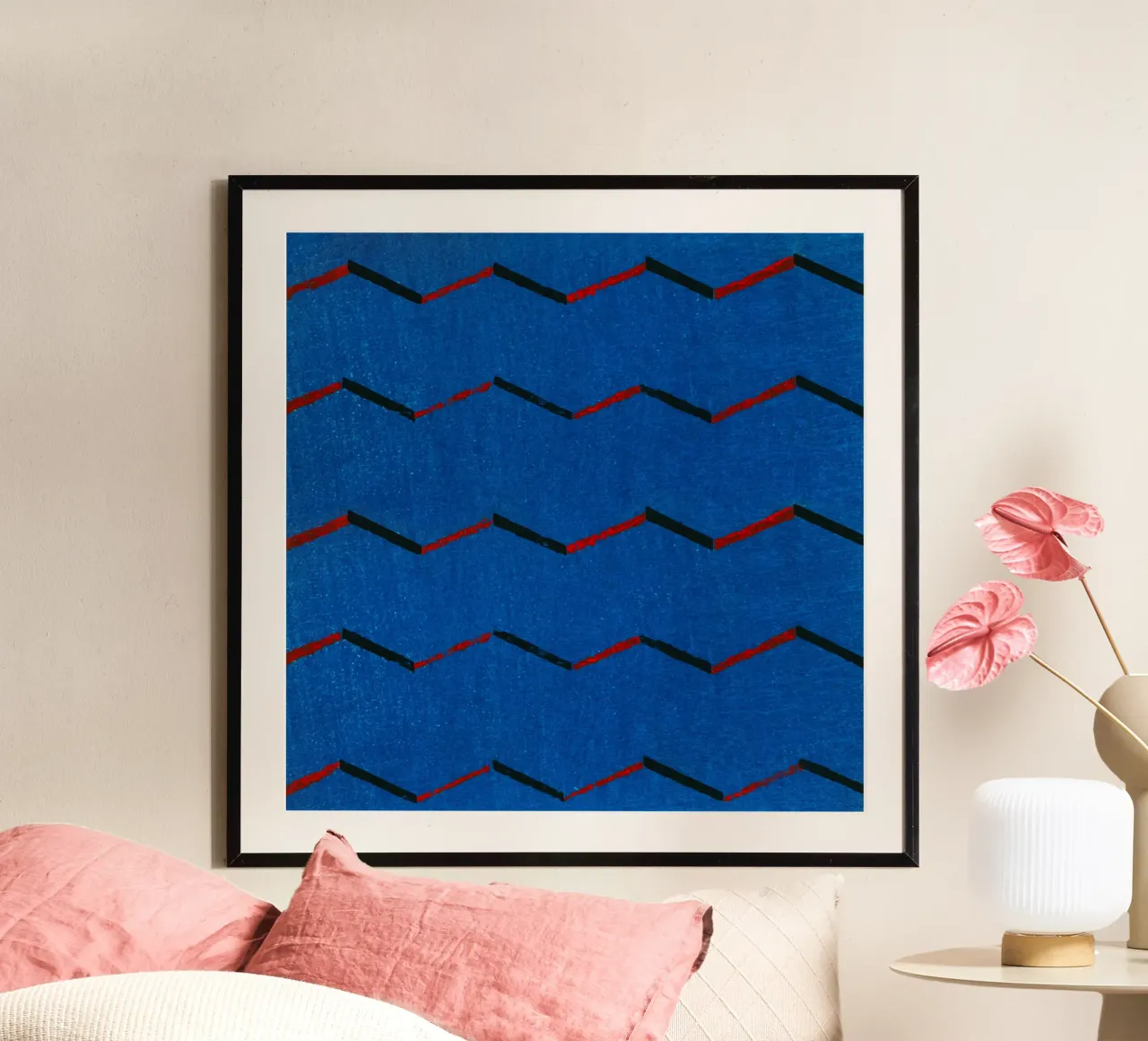 Vintage woodblock print of Japanese textile. carta hahnemühle da vintageshop