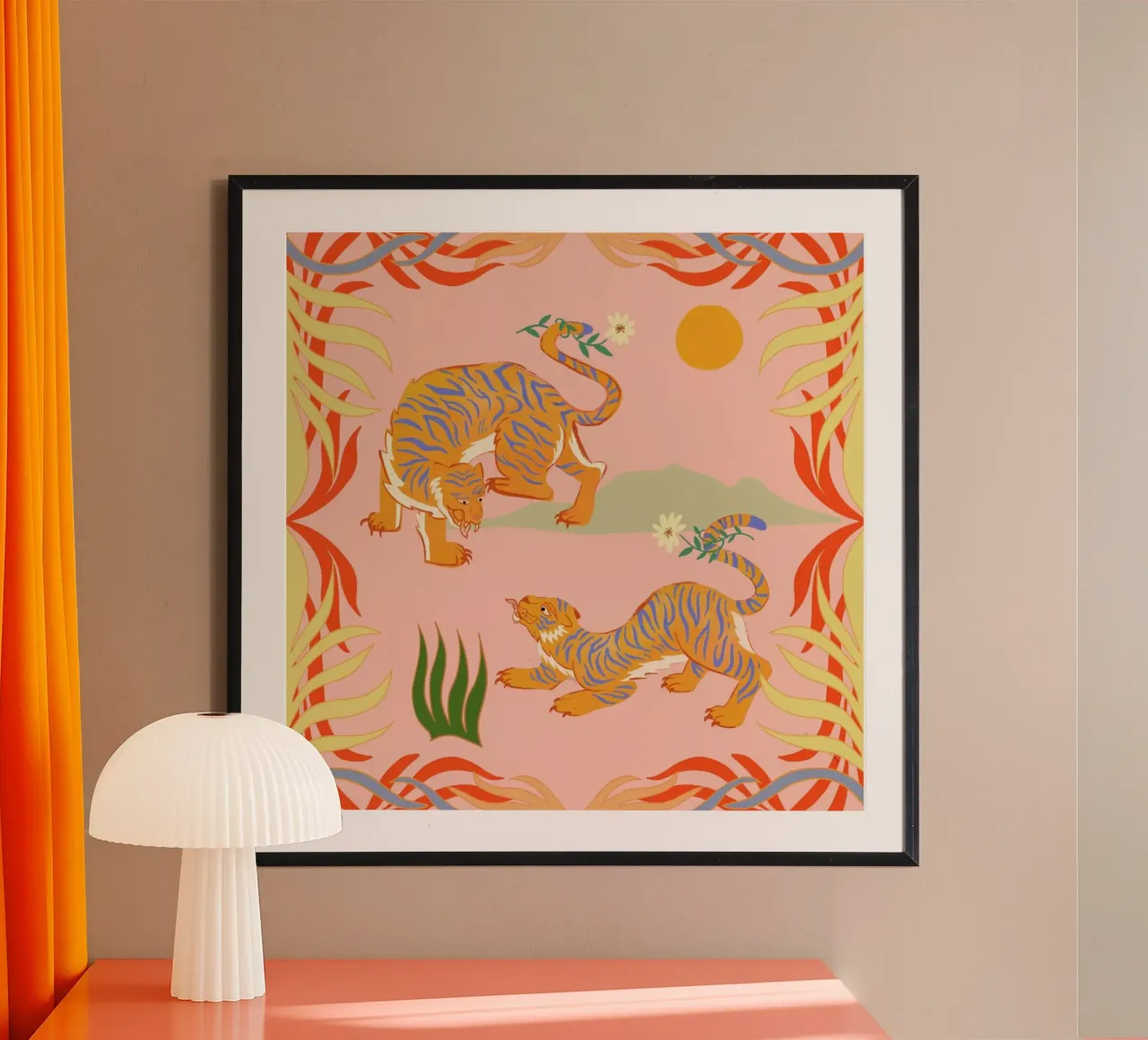 Roaring Playmates poster con telaio in legno da Arty Guava