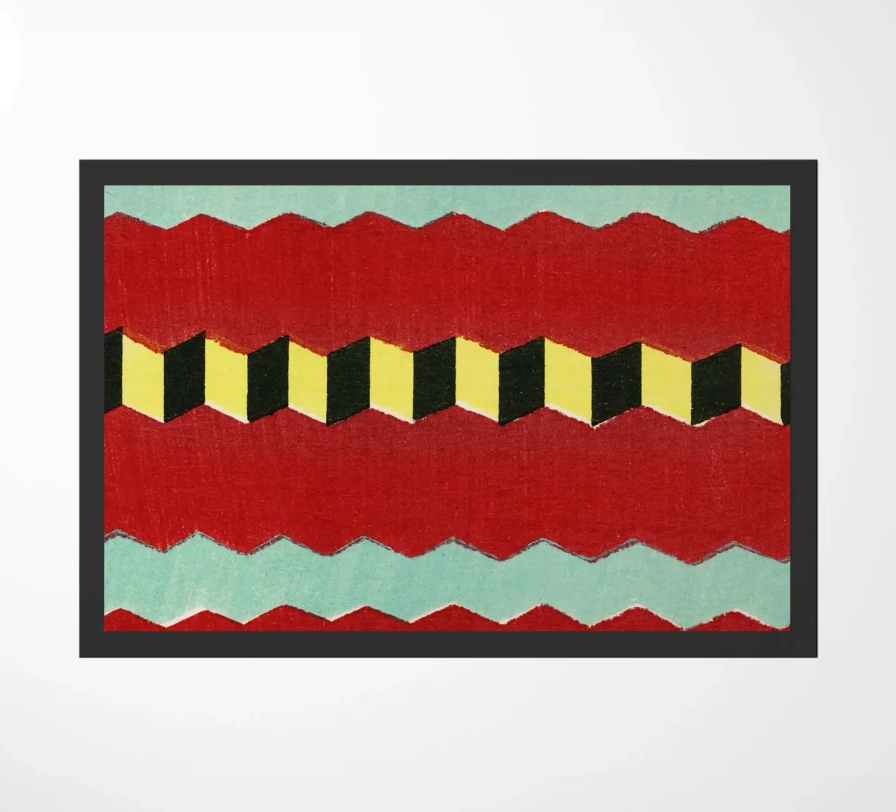 Vintage woodblock red zerbino da vintageshop