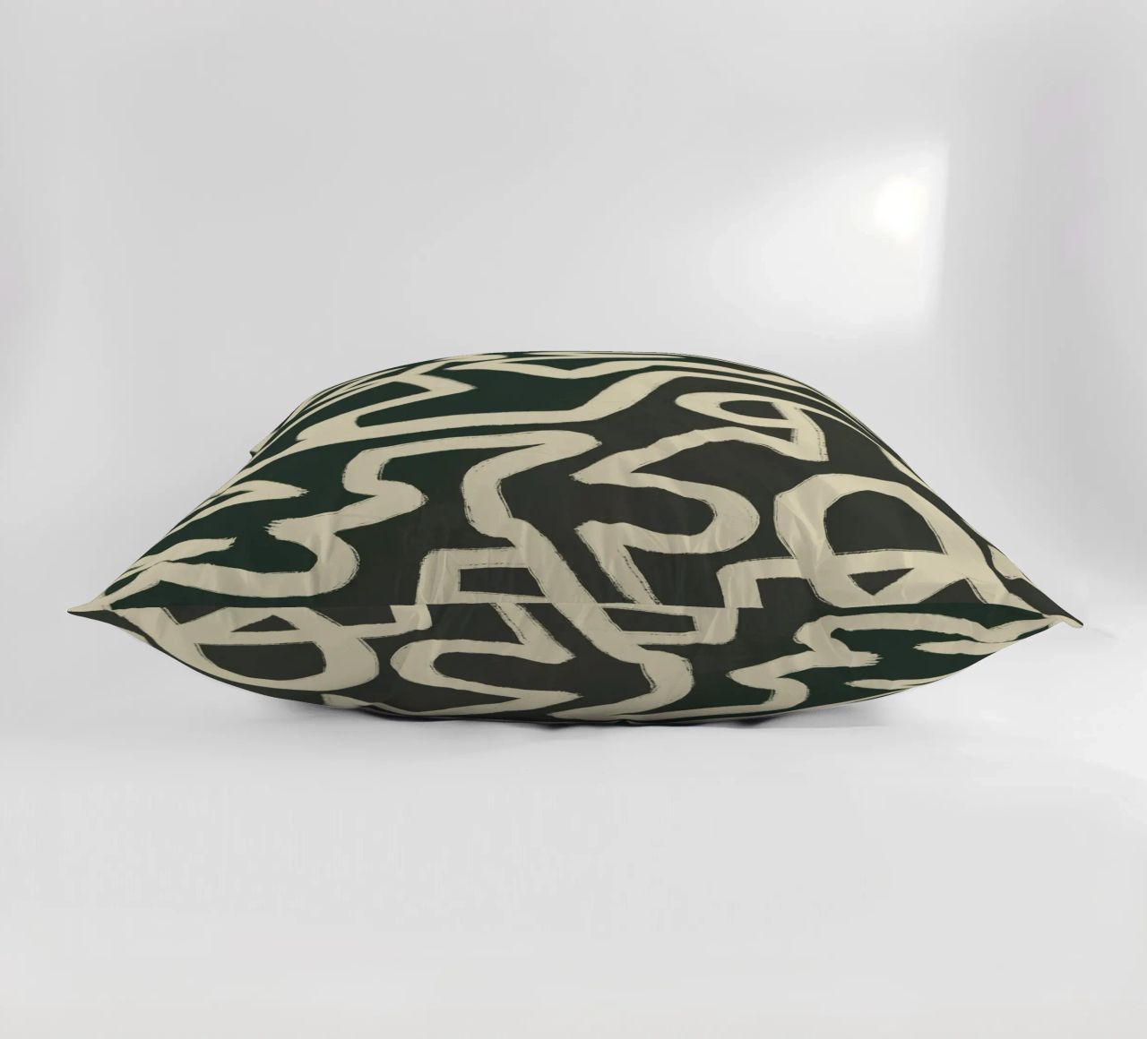 Abstract line art maze pattern decorative cushion by Little Dean