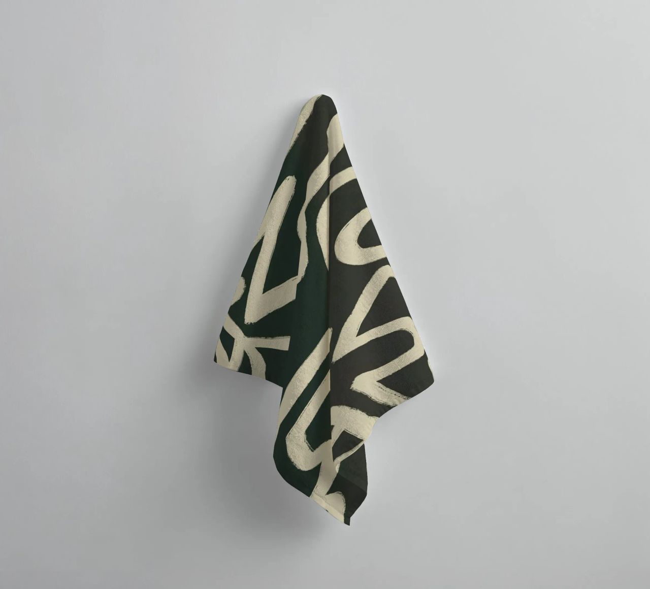 Abstract line art maze pattern towel by Little Dean