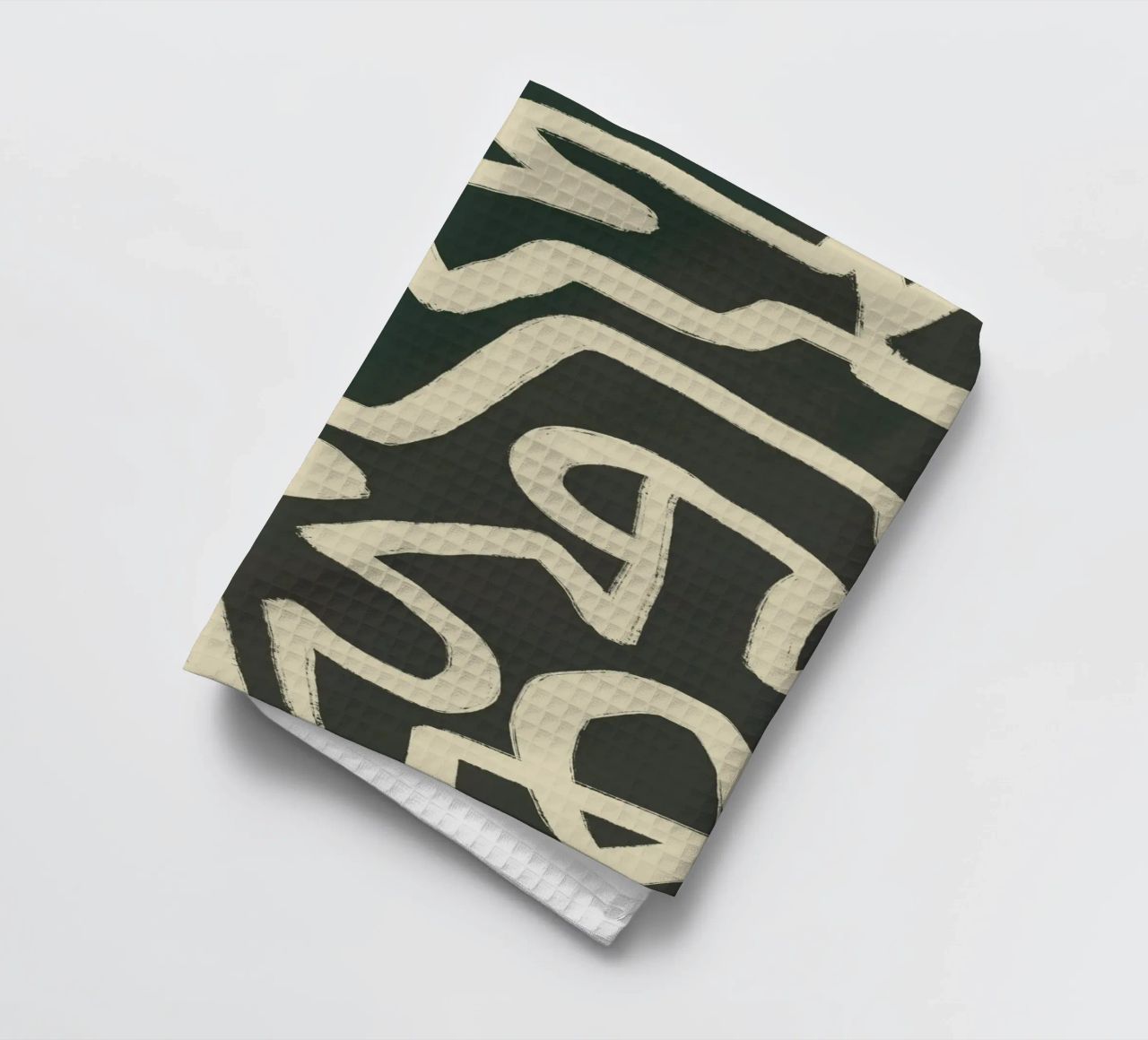 Motif abstrait de labyrinthe en art linéaire torchon de Little Dean