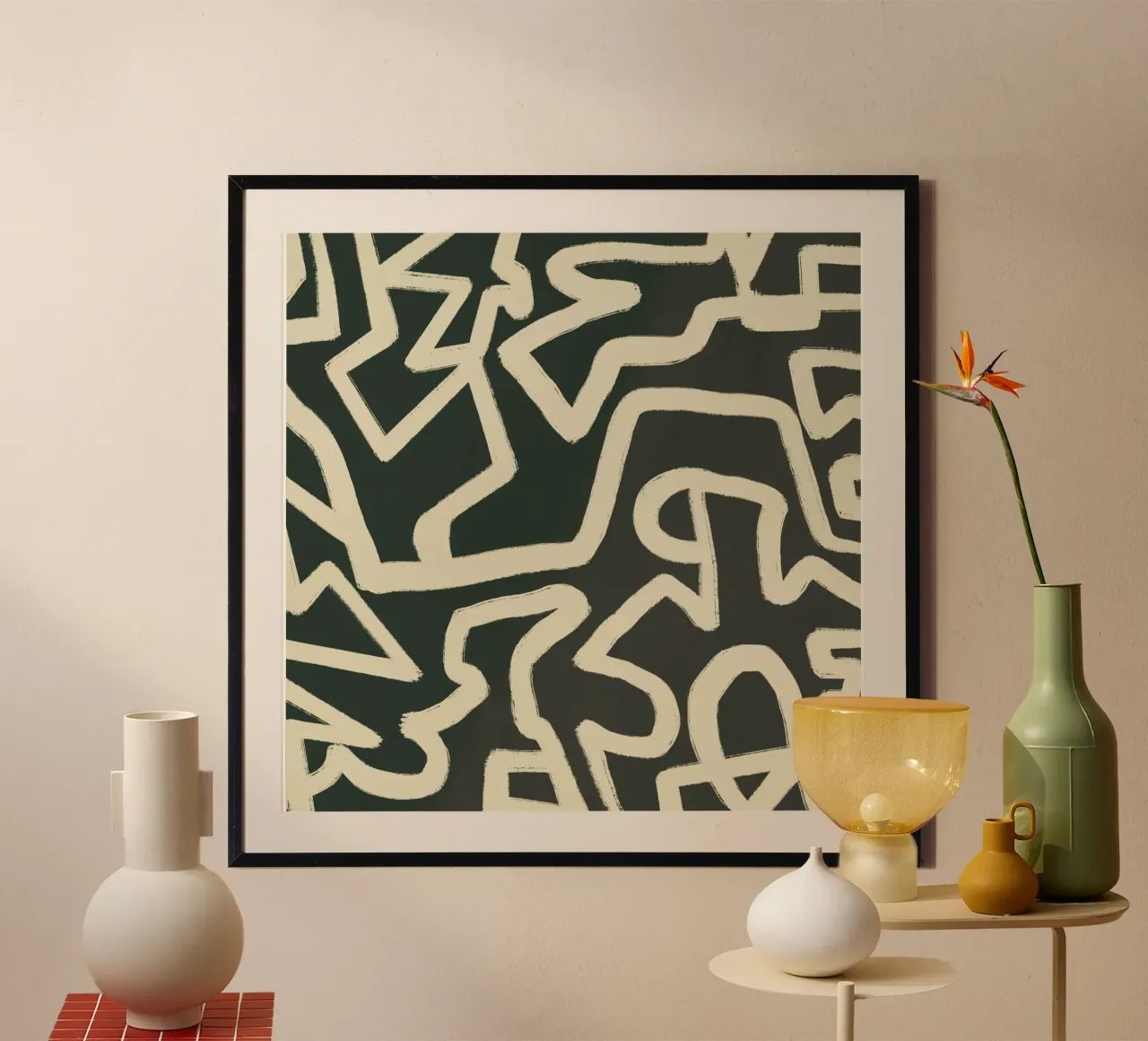 Abstract line art maze pattern hahnemühle by Little Dean