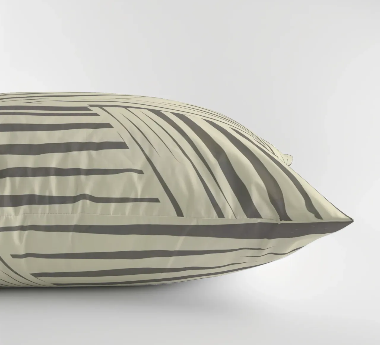 Graues Diagonalstreifenmuster Kissen von Little Dean