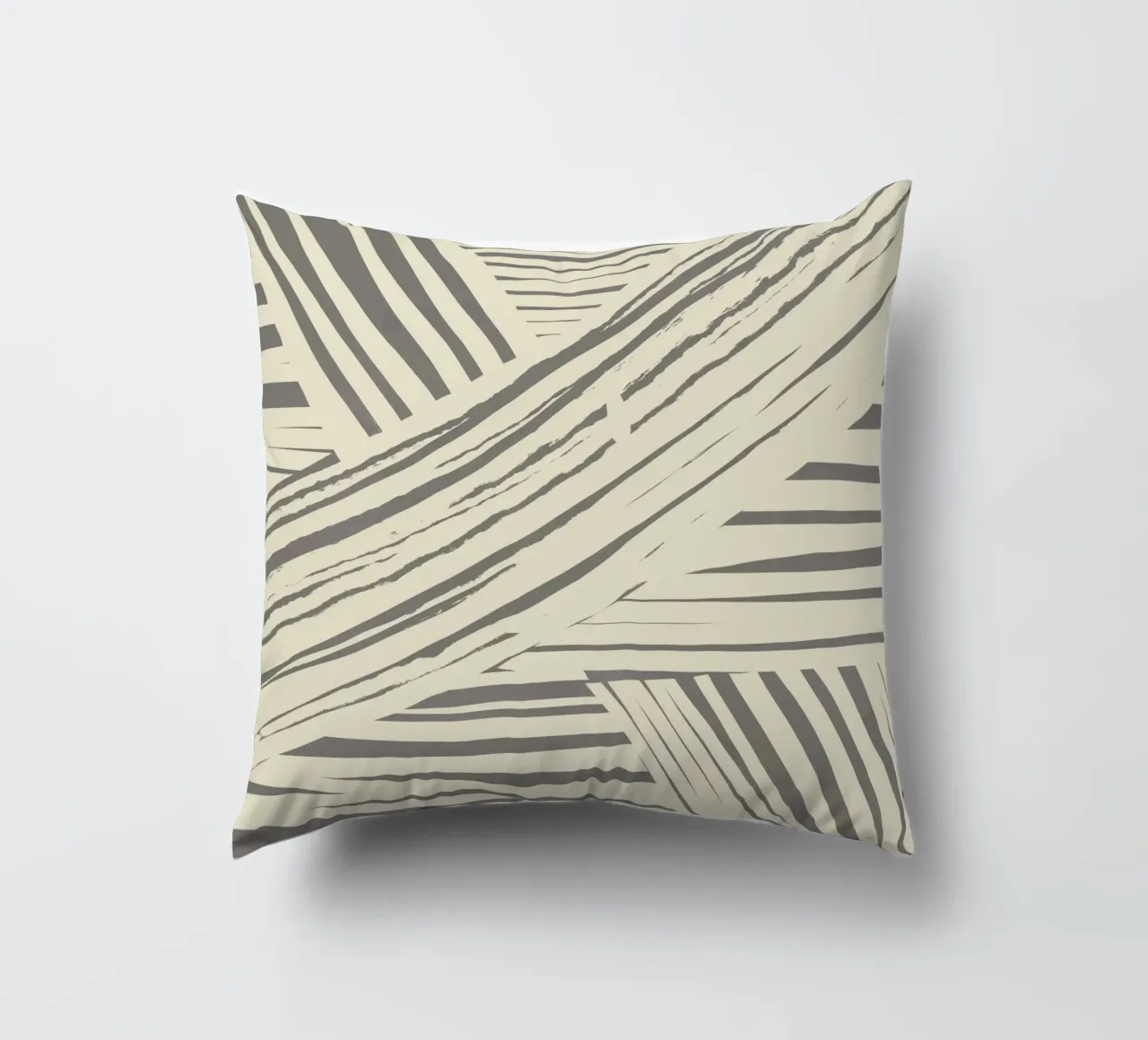 Graues Diagonalstreifenmuster Kissen von Little Dean