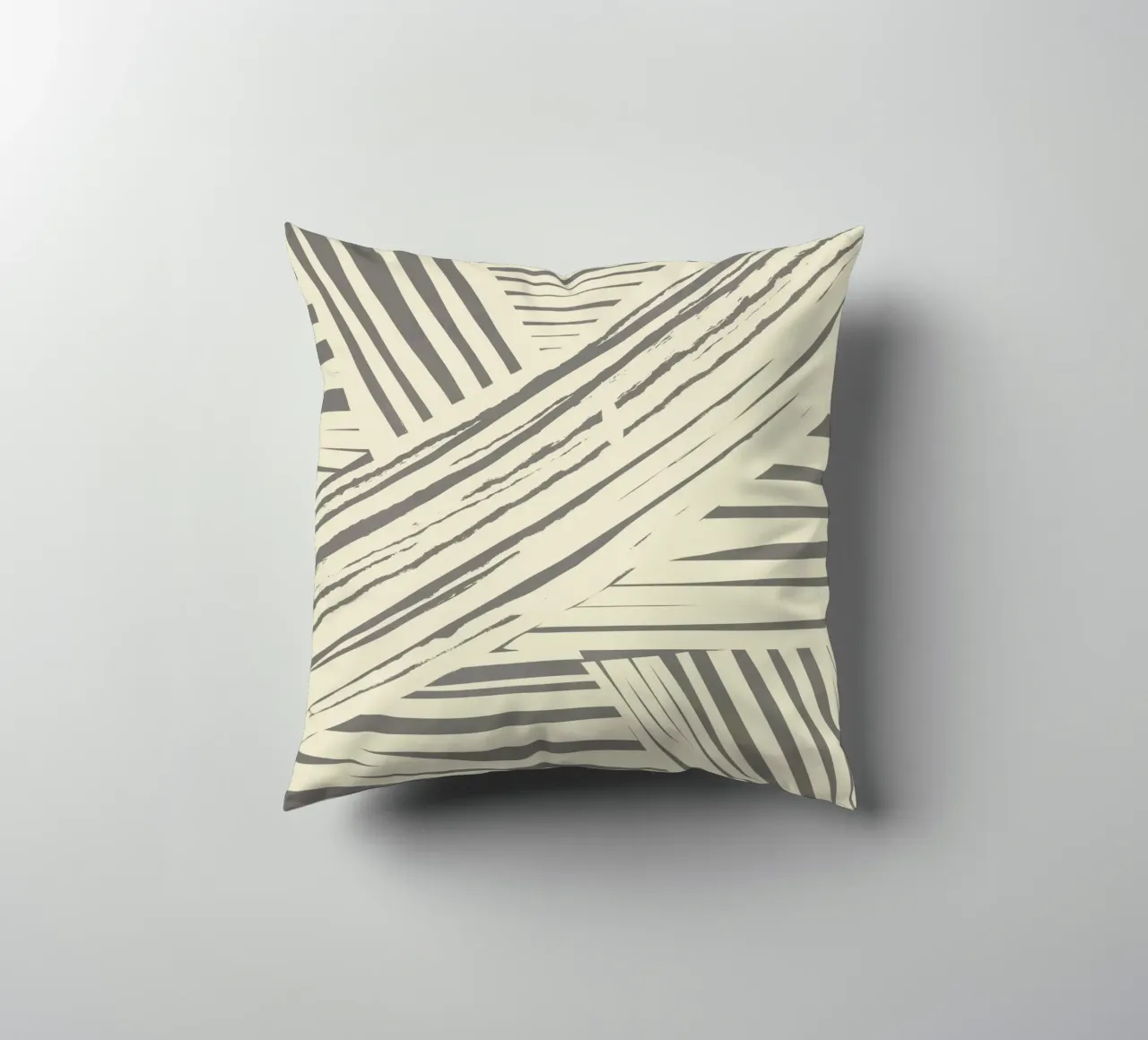 Graues Diagonalstreifenmuster Kissen von Little Dean