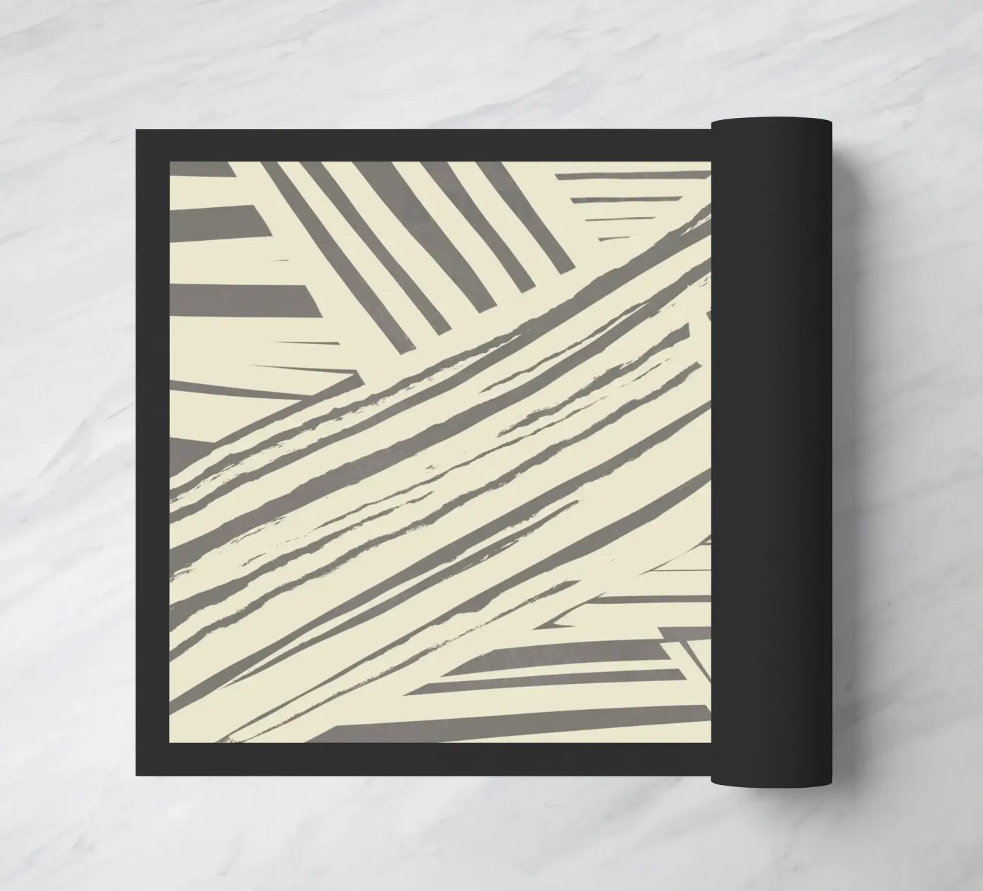Grey diagonal stripe pattern doormat by Little Dean