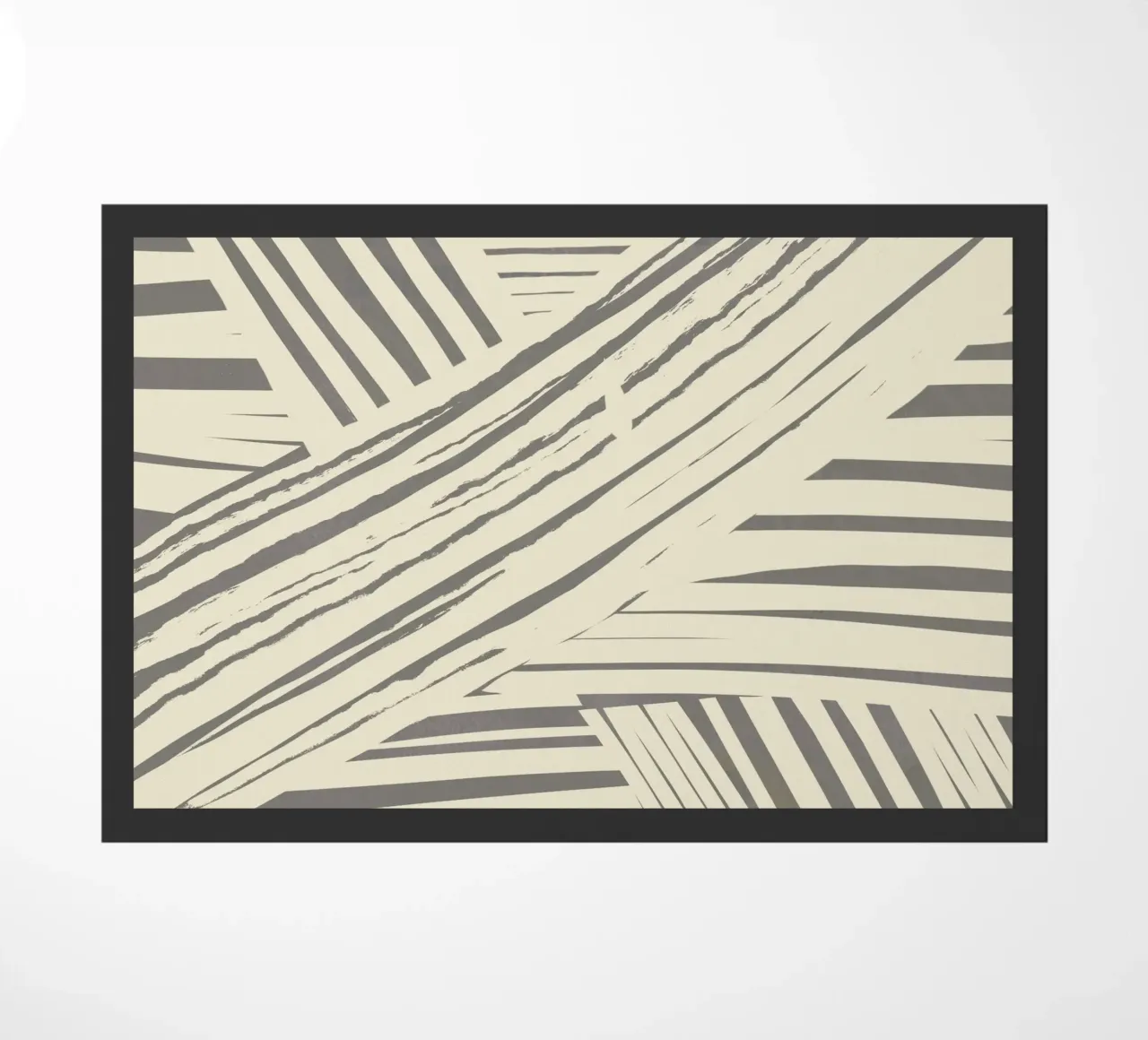 Grey diagonal stripe pattern doormat by Little Dean
