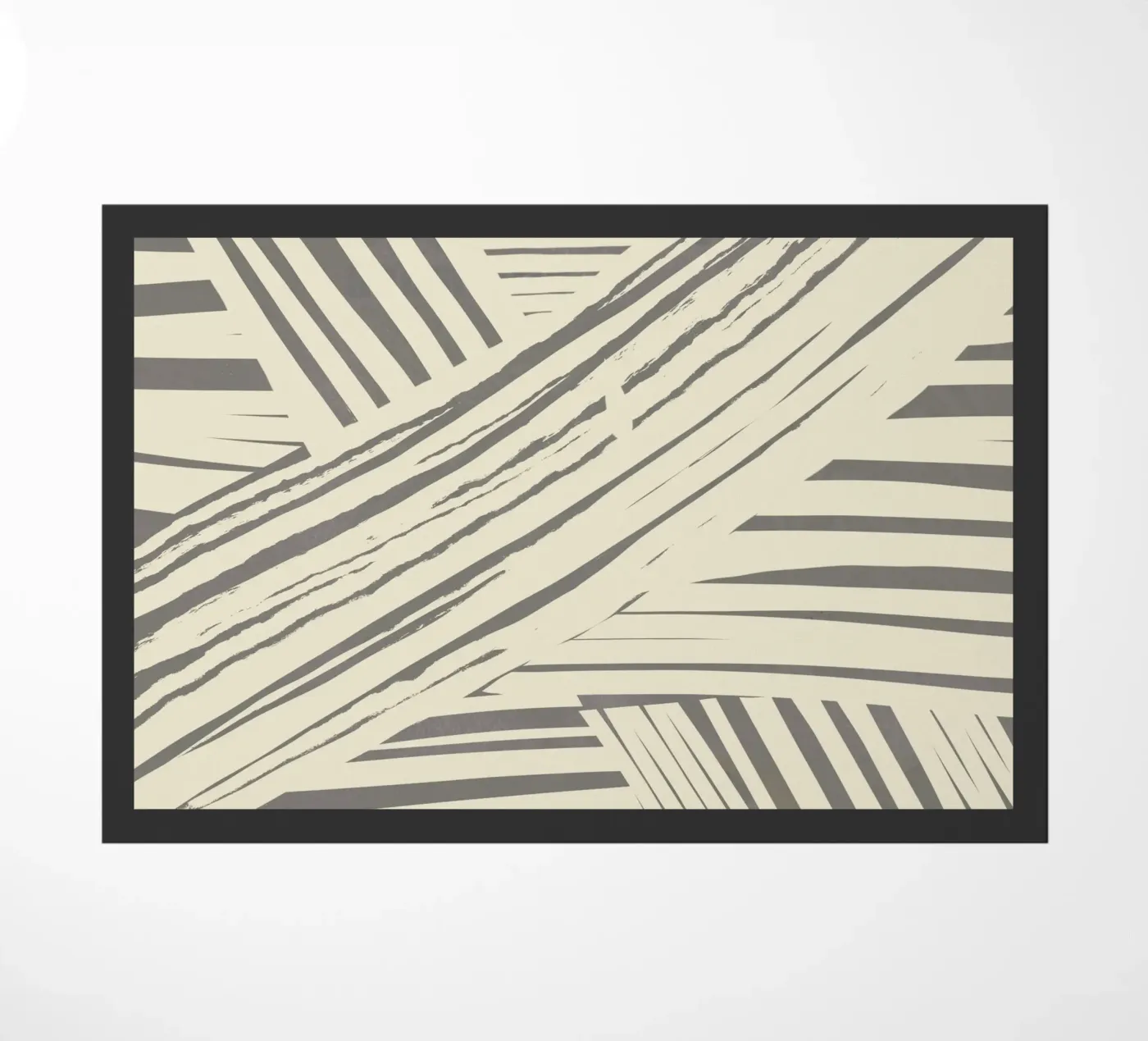 Grey diagonal stripe pattern doormat by Little Dean