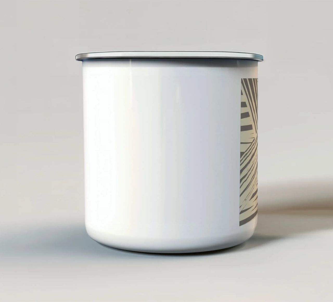 Grey diagonal stripe pattern enamel mug by Little Dean