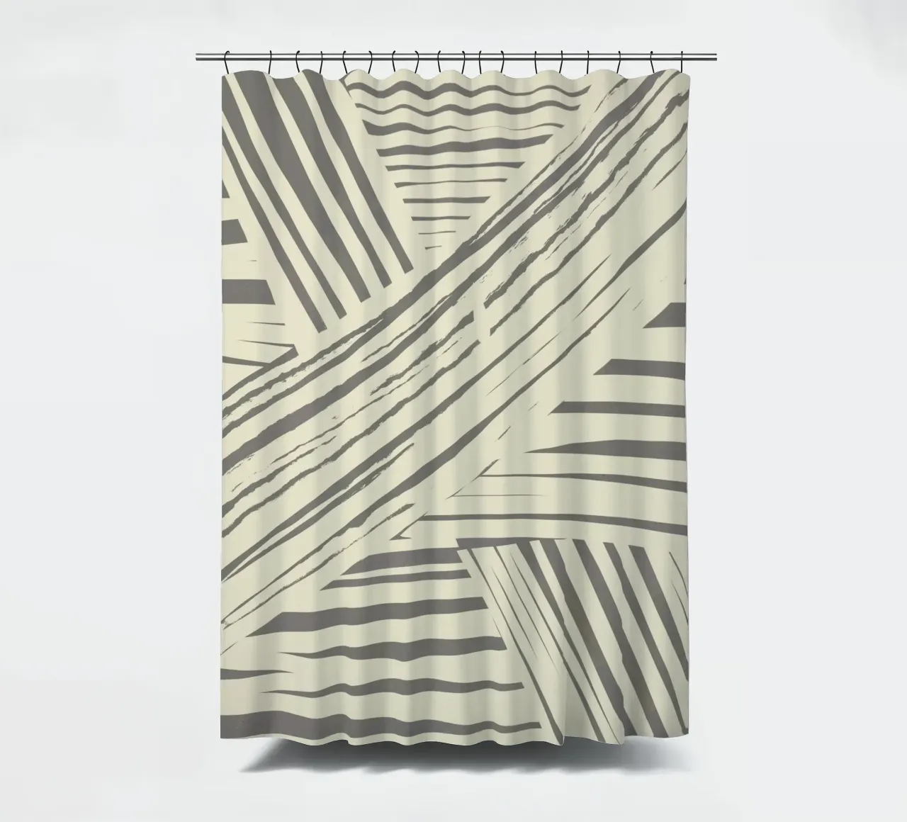 Graues Diagonalstreifenmuster Duschvorhang von Little Dean