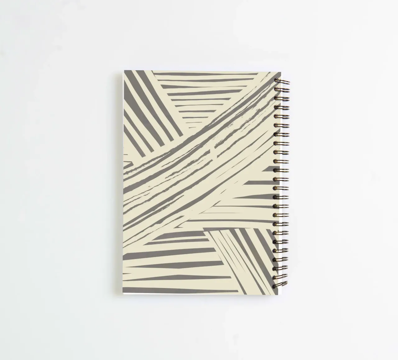 Grey diagonal stripe pattern spiral notebook by Little Dean