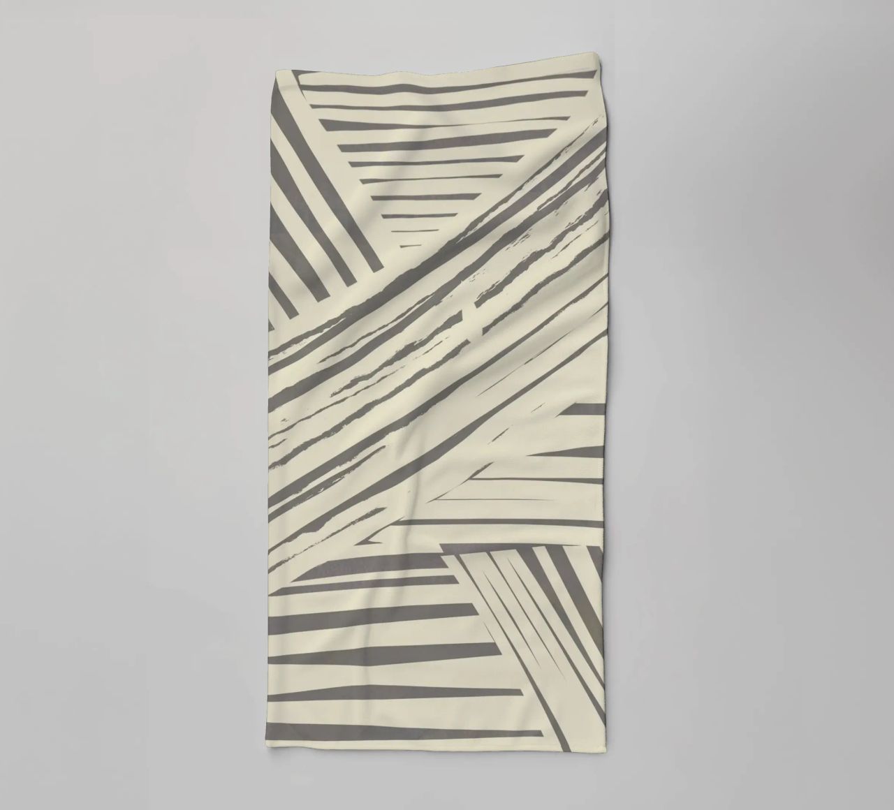 Grey diagonal stripe pattern towel by Little Dean