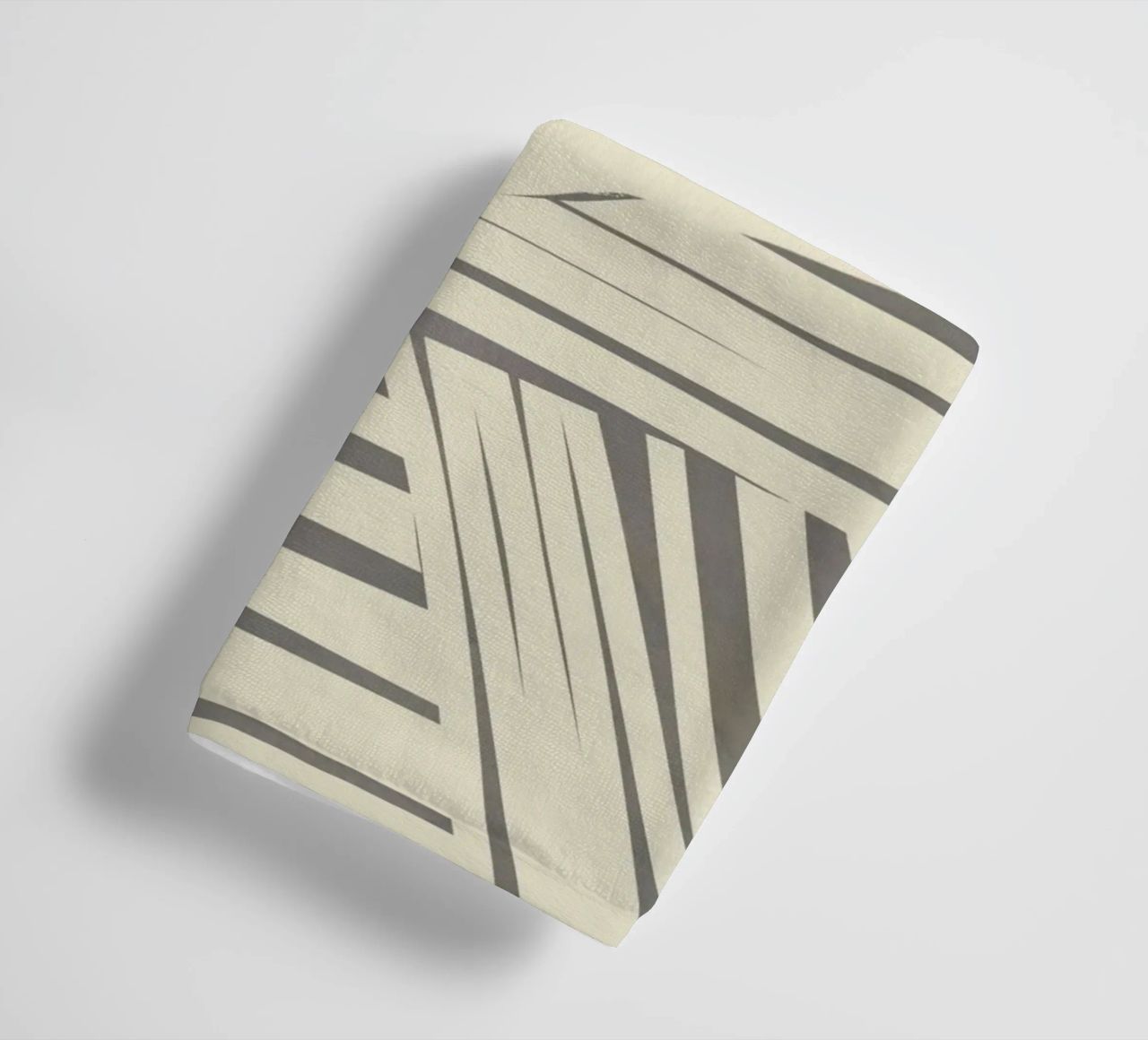 Grey diagonal stripe pattern towel by Little Dean