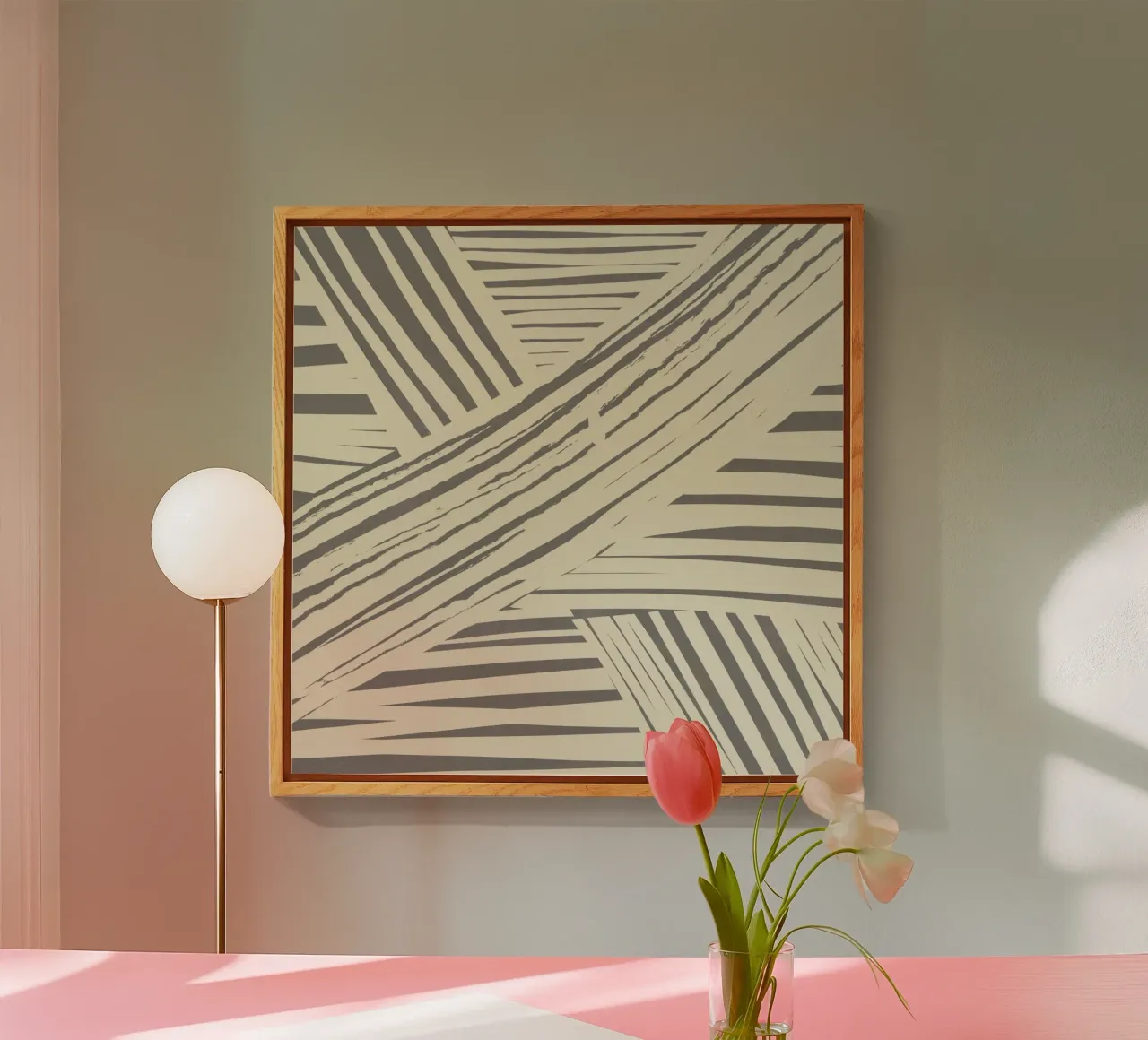 Rayures diagonales grises plexiglas de Little Dean