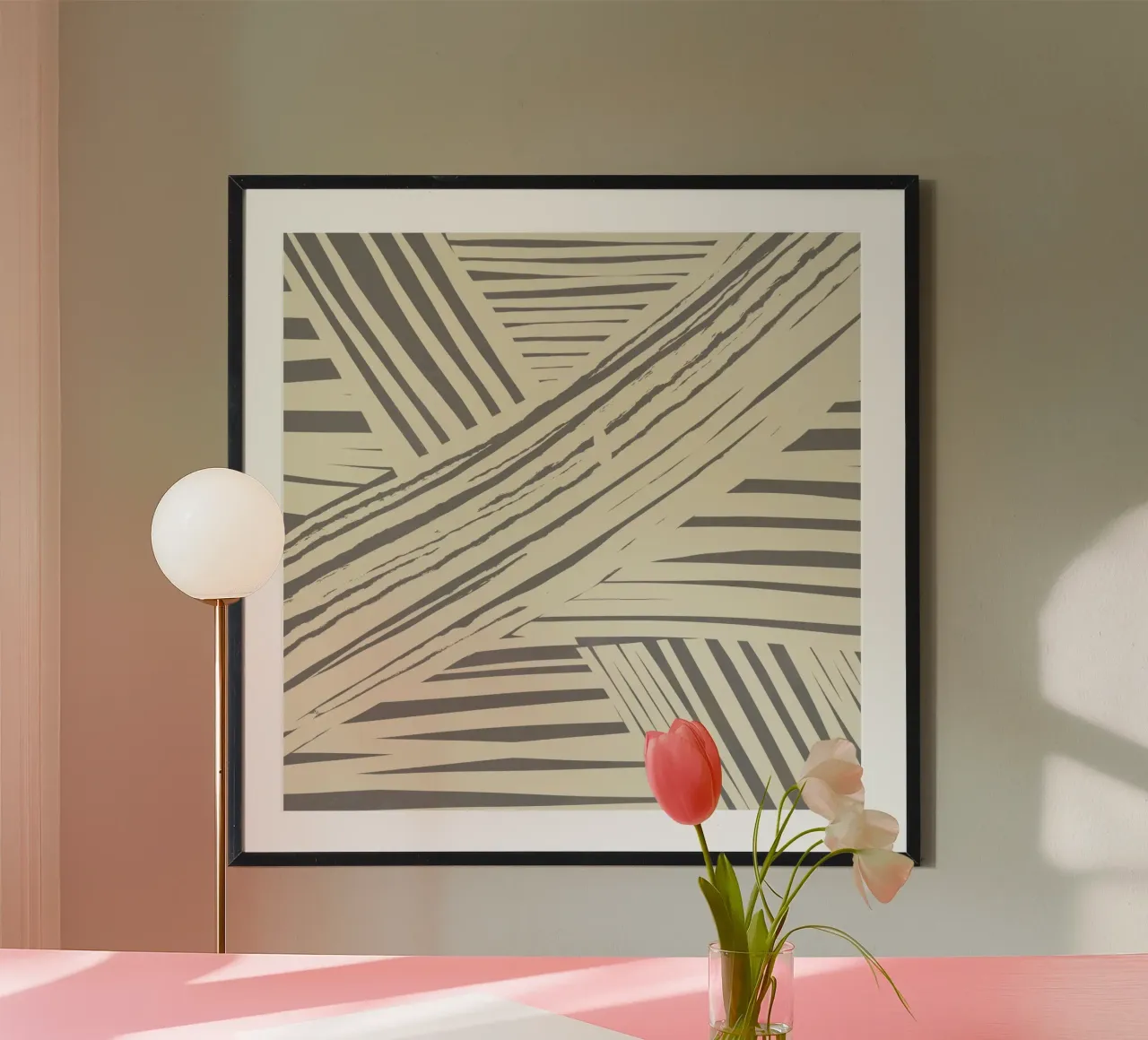 Grey diagonal stripe pattern hahnemühle by Little Dean