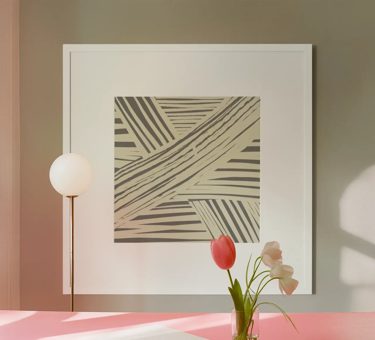 Grey diagonal stripe pattern hahnemühle by Little Dean