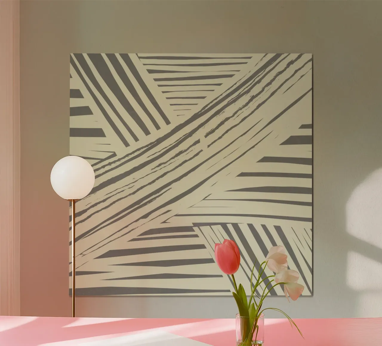 Grey diagonal stripe pattern hahnemühle by Little Dean