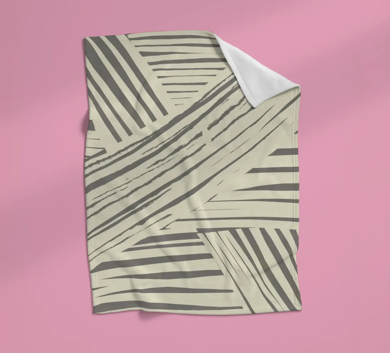 Grey diagonal stripe pattern fleece blanket by Little Dean