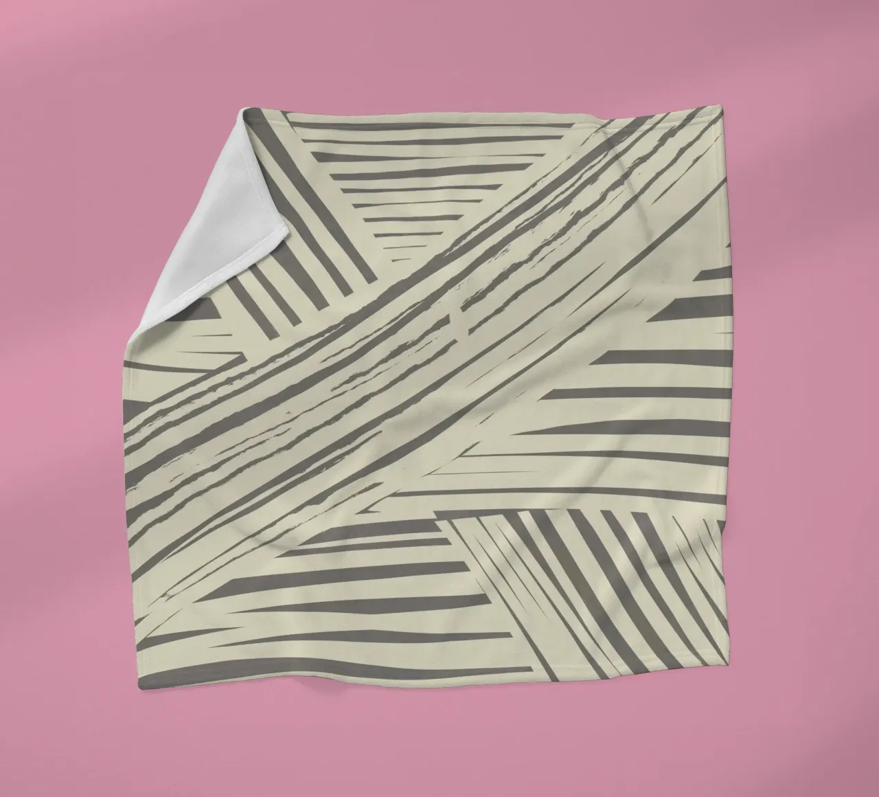 Grey diagonal stripe pattern fleece blanket by Little Dean