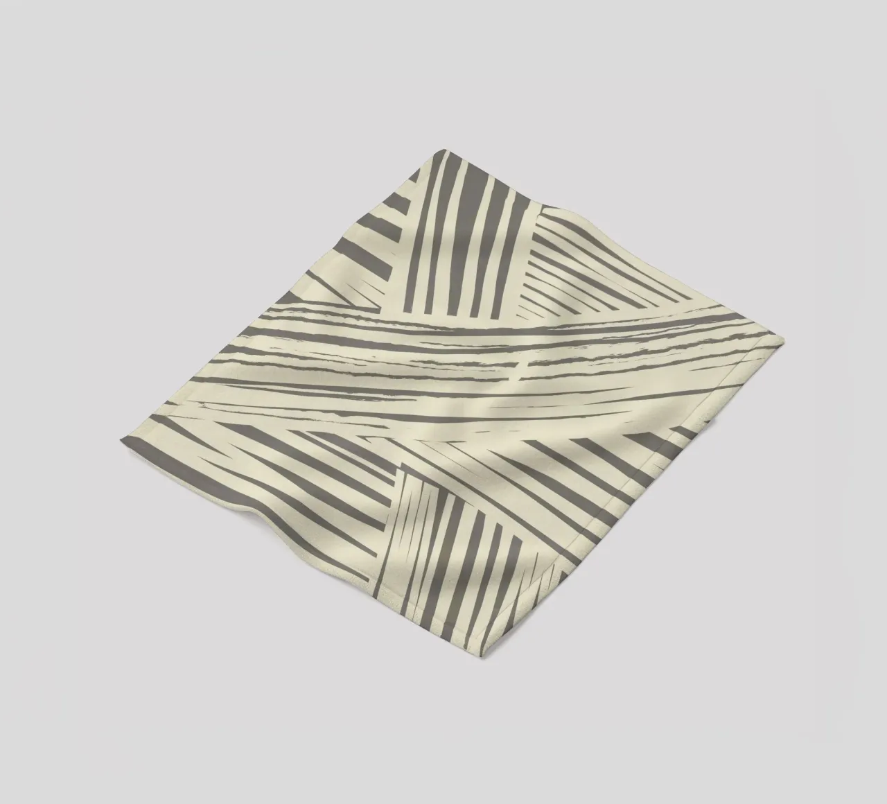 Grey diagonal stripe pattern fleece blanket by Little Dean
