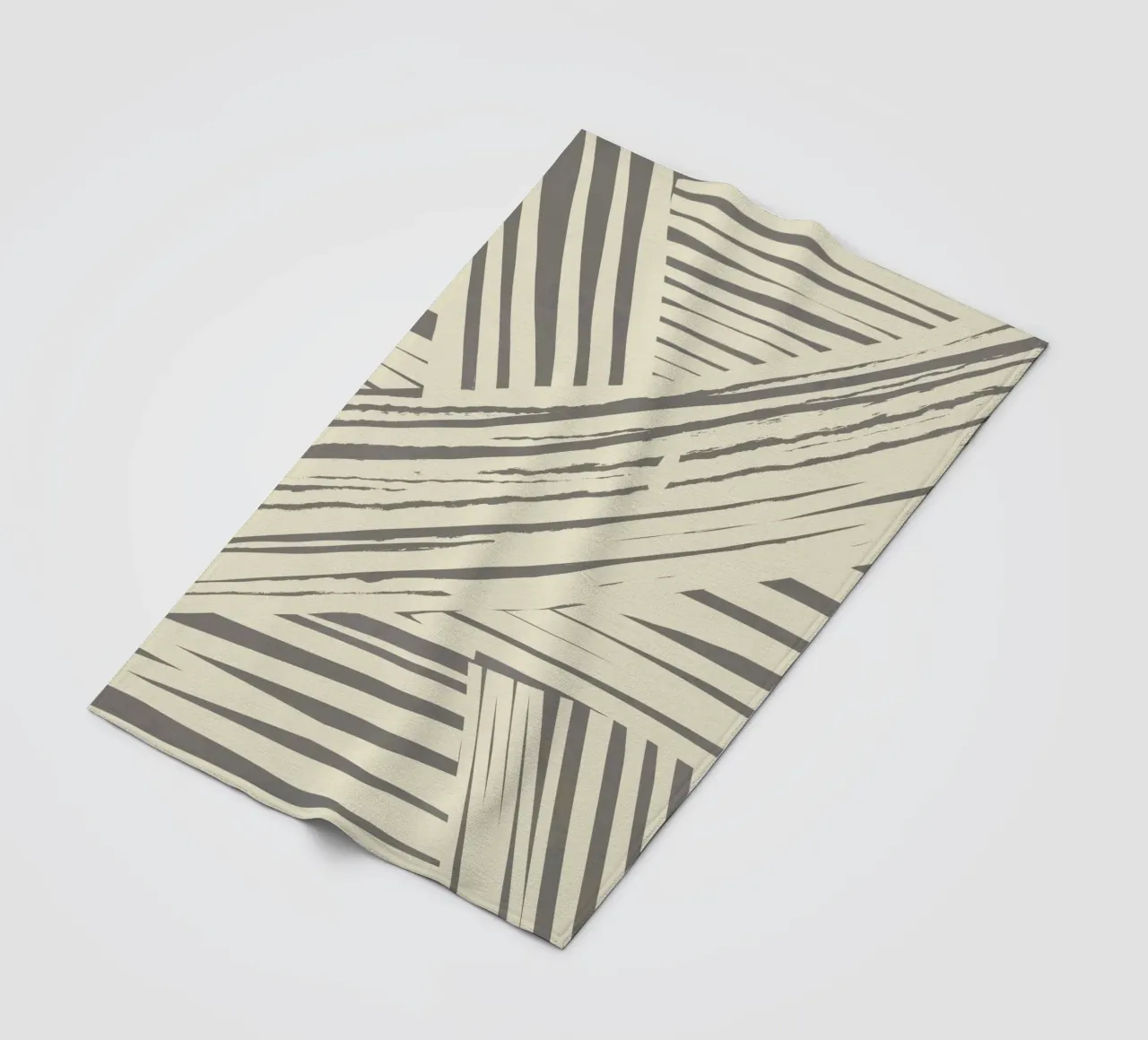 Grey diagonal stripe pattern fleece blanket by Little Dean