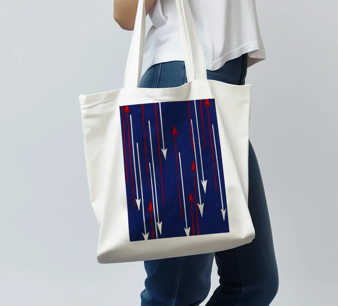 Vintage woodblock arrows tote bag by vintageshop