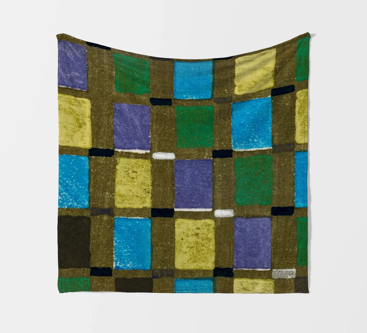 Vintage woodblock print of Japanese textile squares coperta in pile da vintageshop