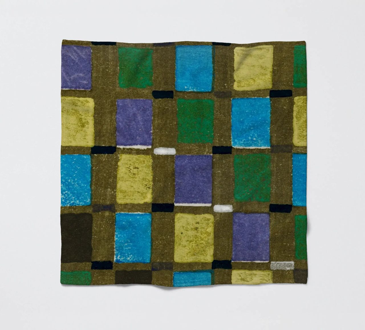 Vintage woodblock print of Japanese textile squares coperta in pile da vintageshop