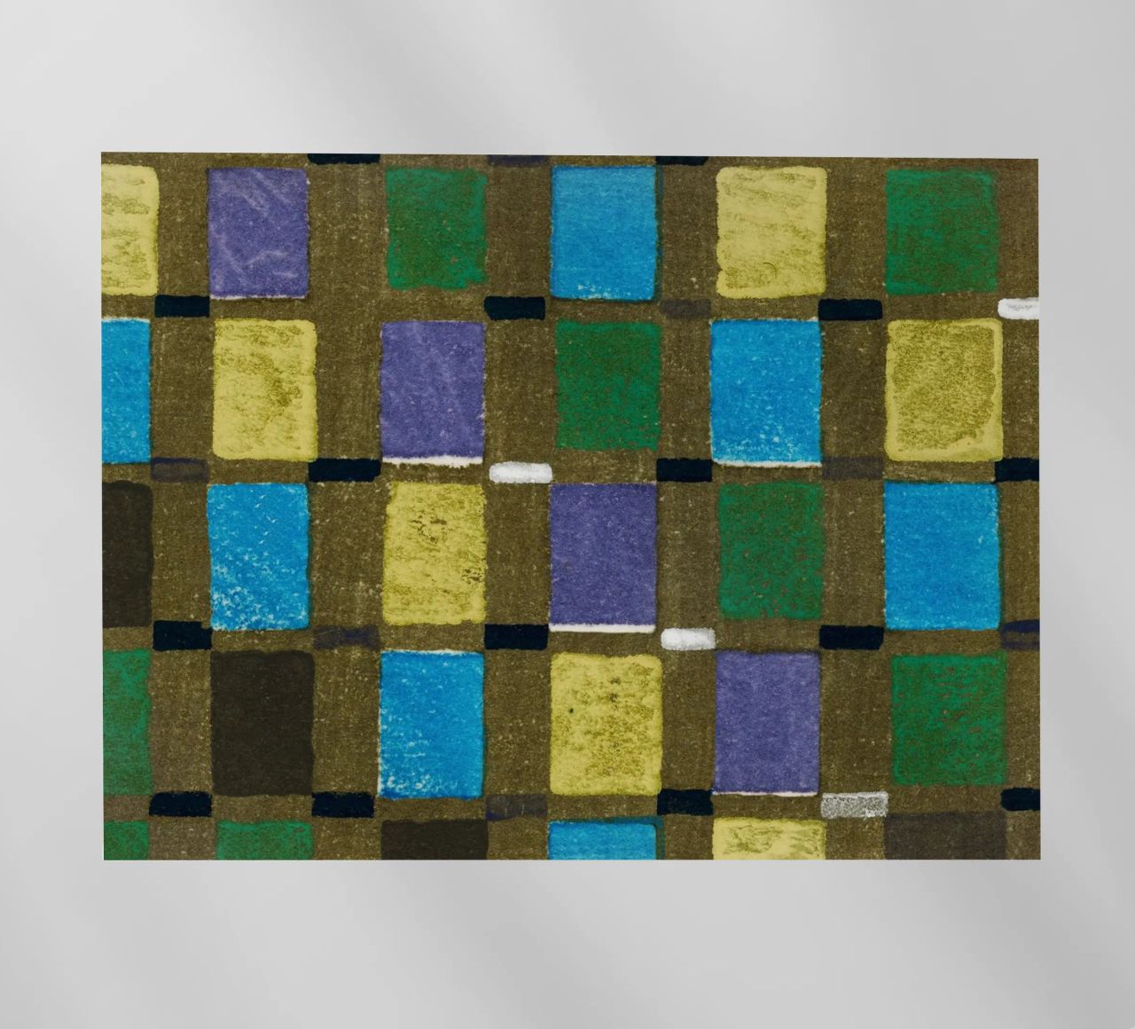 Vintage woodblock print of Japanese textile squares lámina retroiluminada de vintageshop