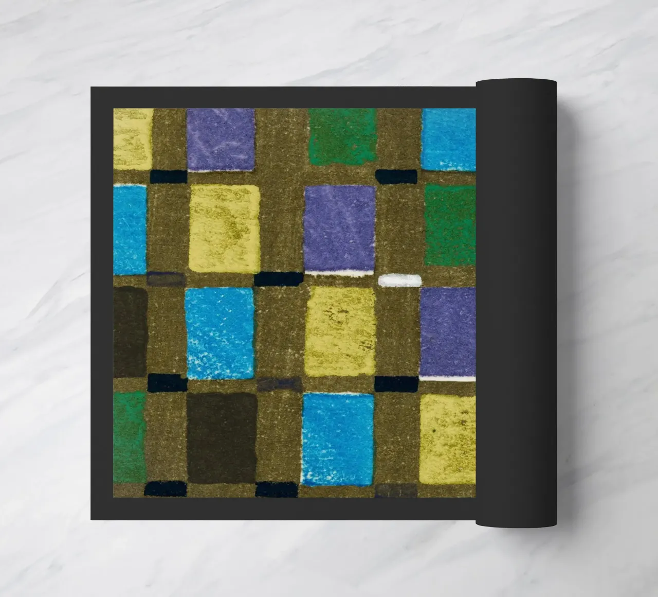 Vintage woodblock print of Japanese textile squares zerbino da vintageshop