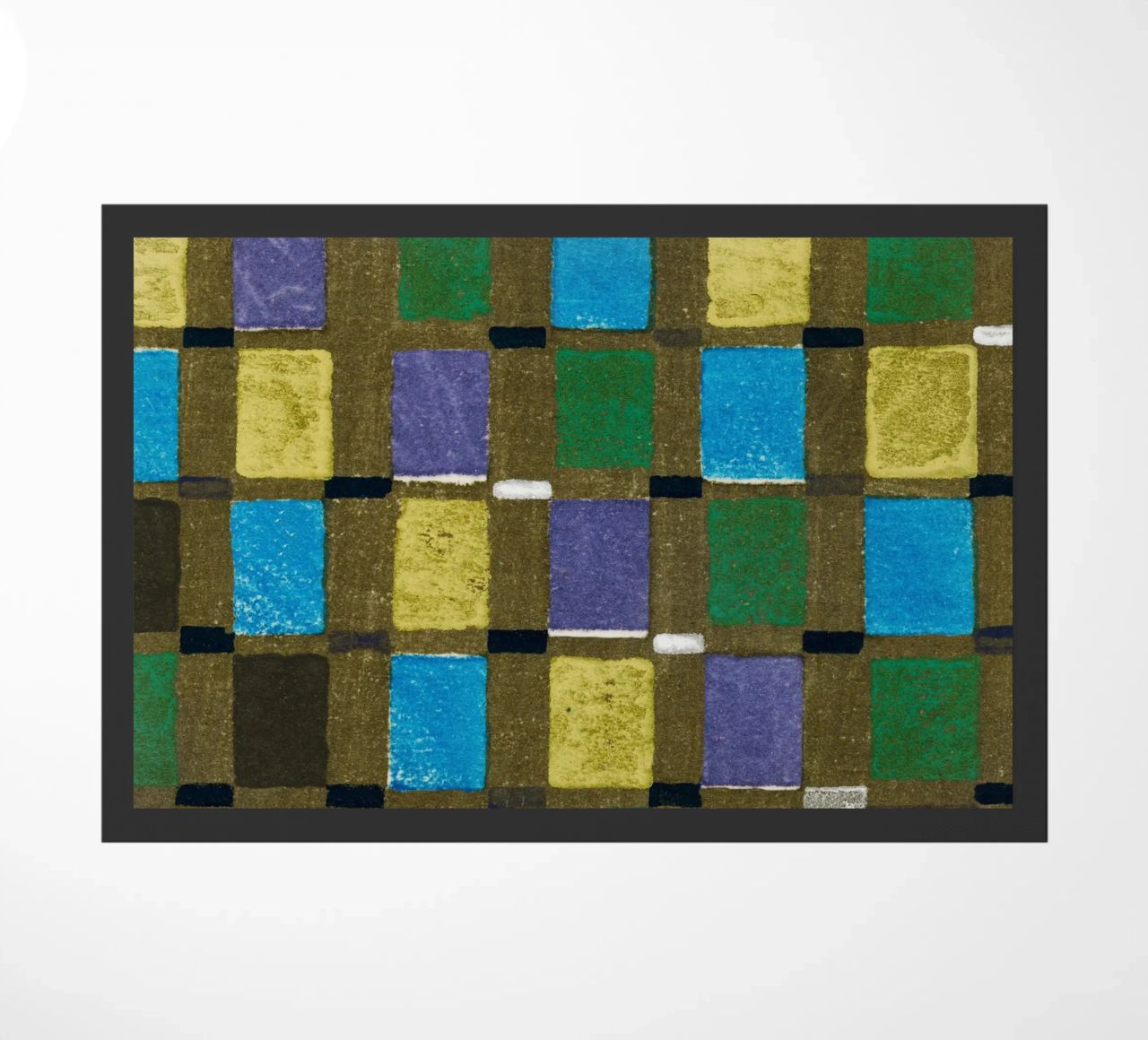 Vintage woodblock print of Japanese textile squares felpudo de vintageshop