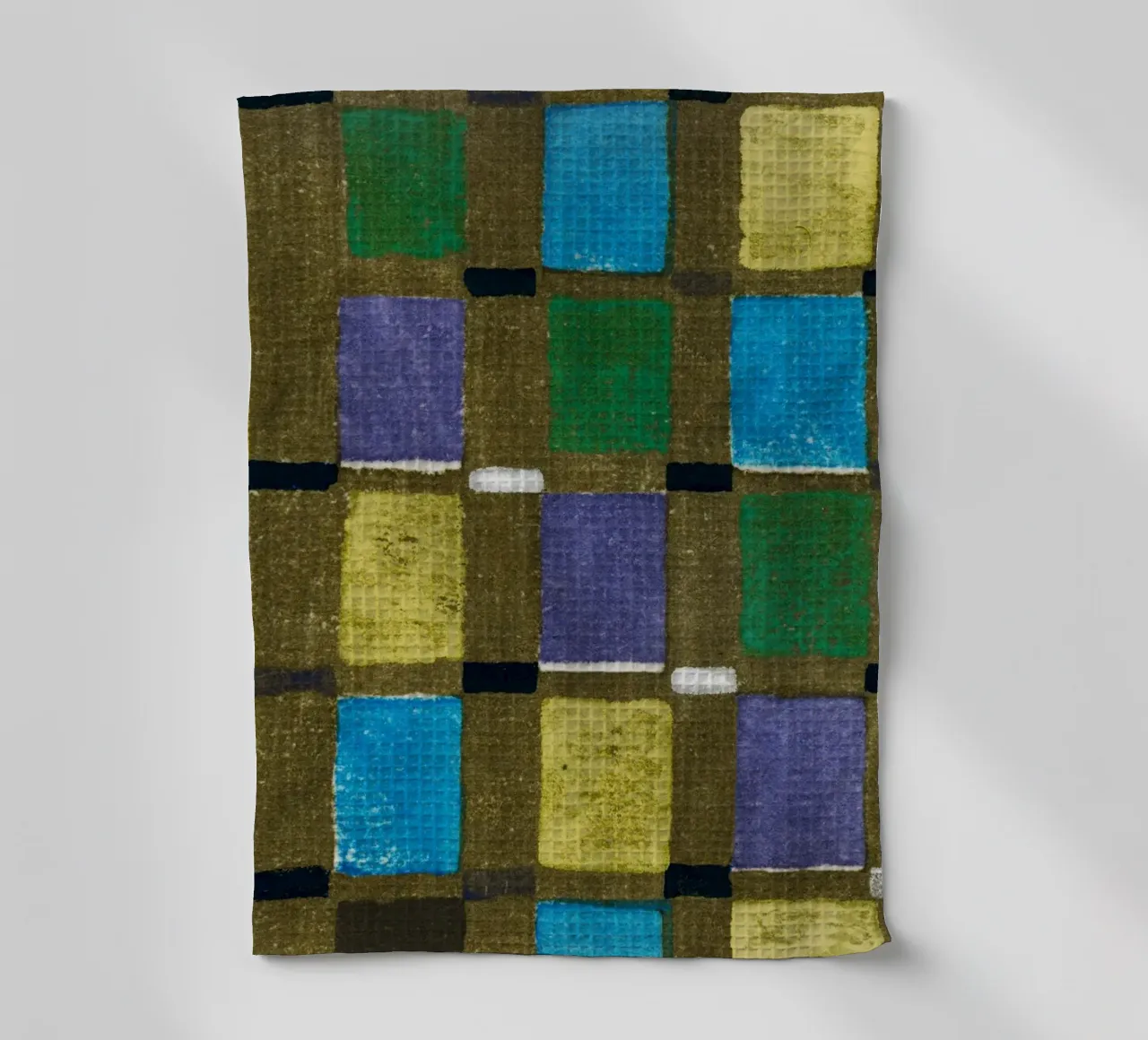 Vintage woodblock print of Japanese textile squares torchon de vintageshop