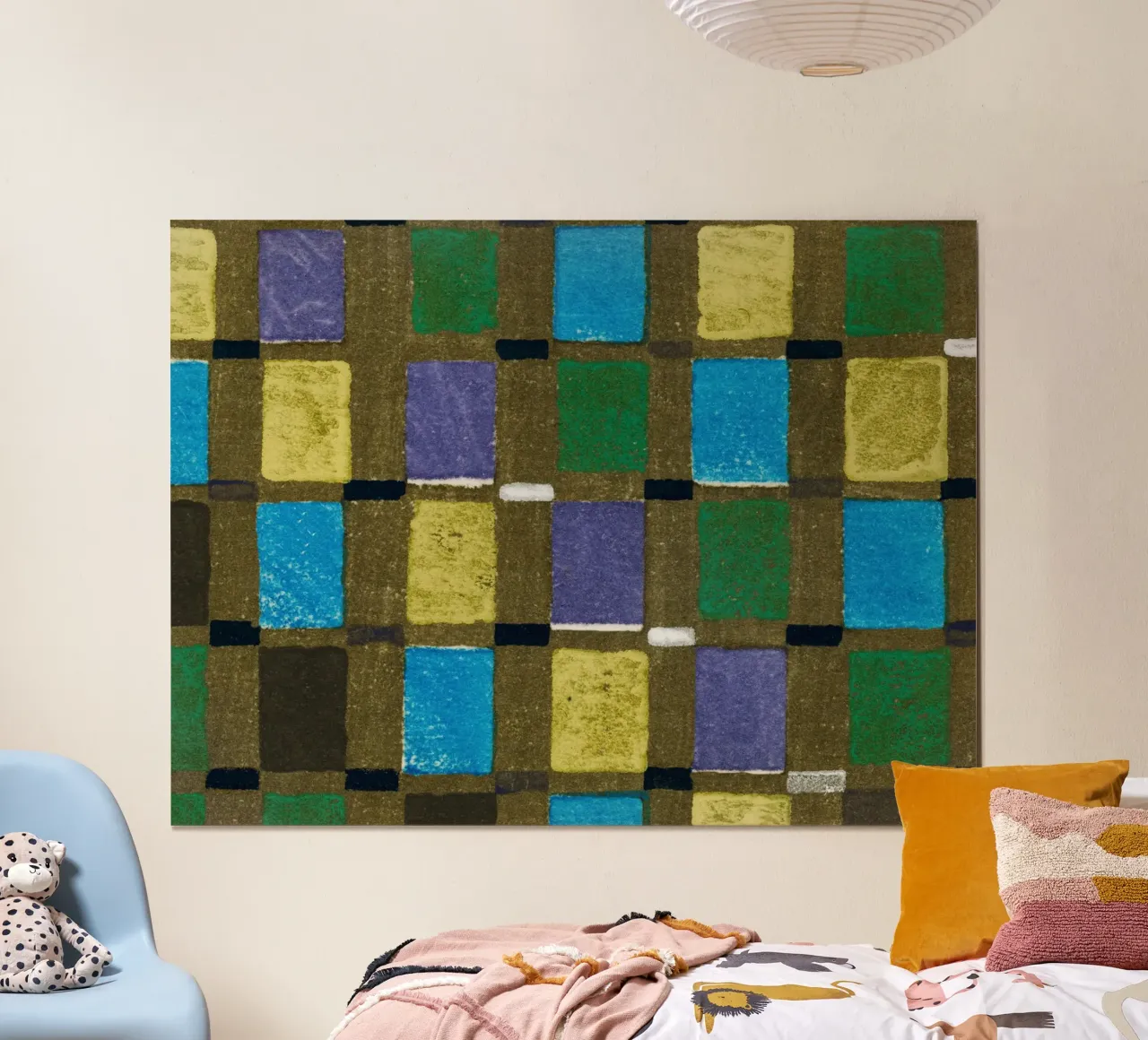 Vintage woodblock print of Japanese textile squares poster da vintageshop