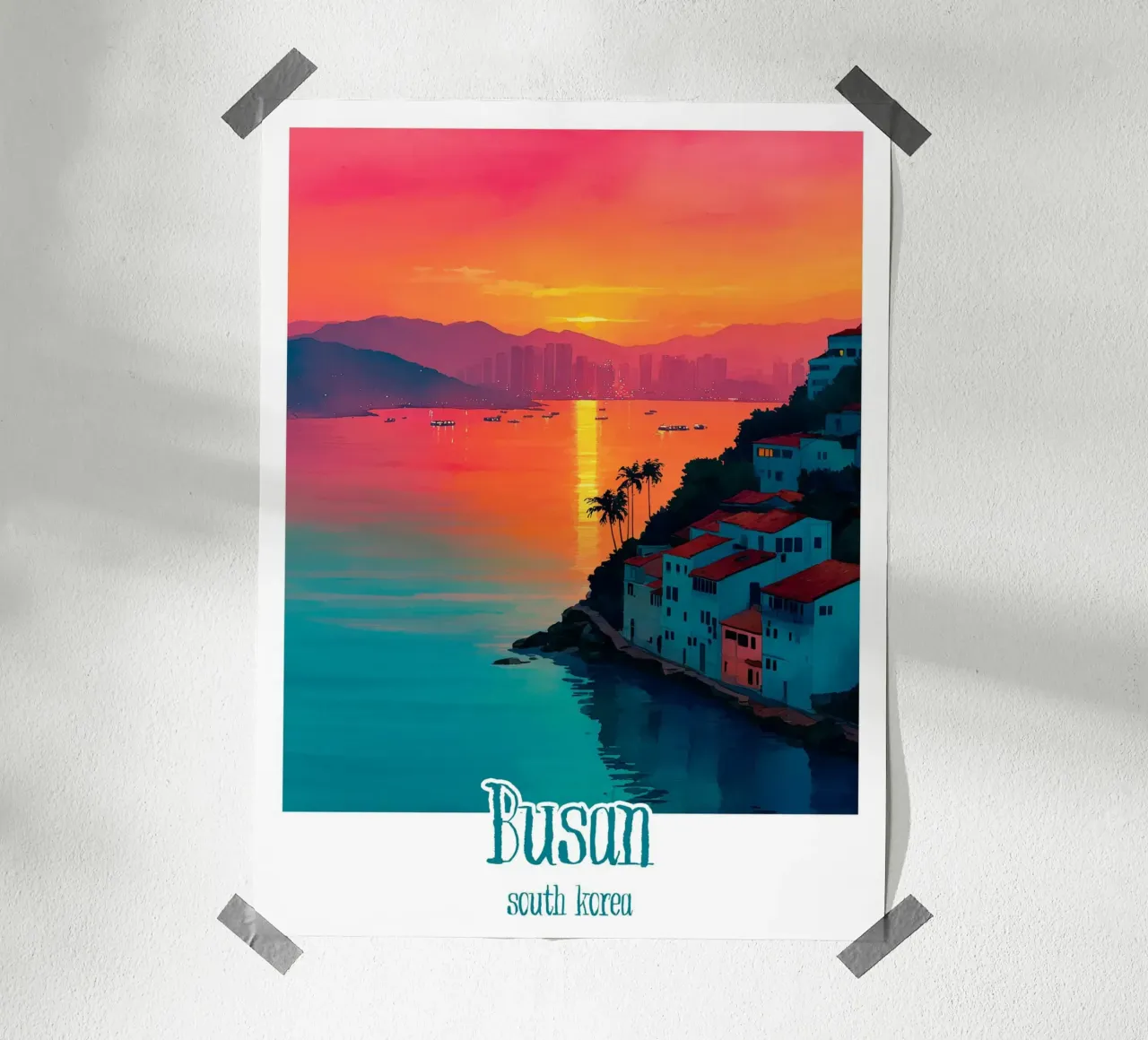Busan poster, South Korea hahnemühle by Frame the World