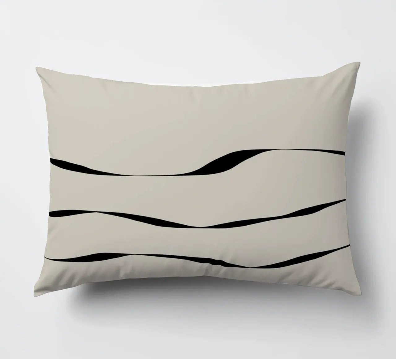 Japanese minimalist artwork with three black lines cuscino da Imaginative