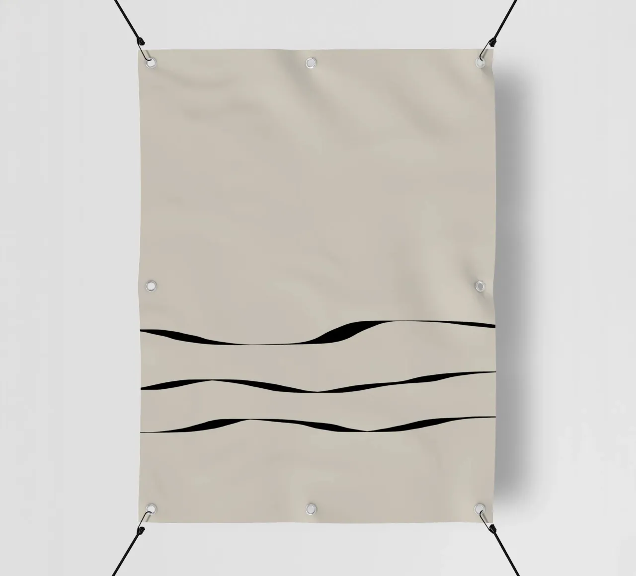 Japanese minimalist artwork with three black lines telo in pvc da Imaginative