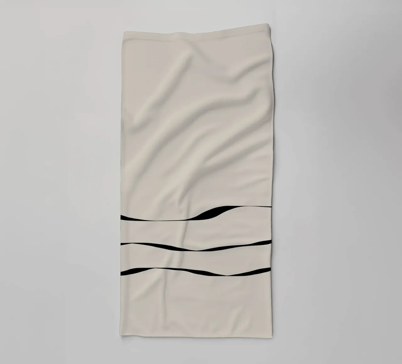 Japanese minimalist artwork with three black lines asciugamano da bagno da Imaginative
