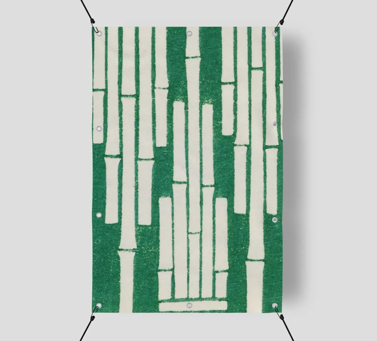 Vintage woodblock print of Japanese textile bamboo telo in pvc da vintageshop
